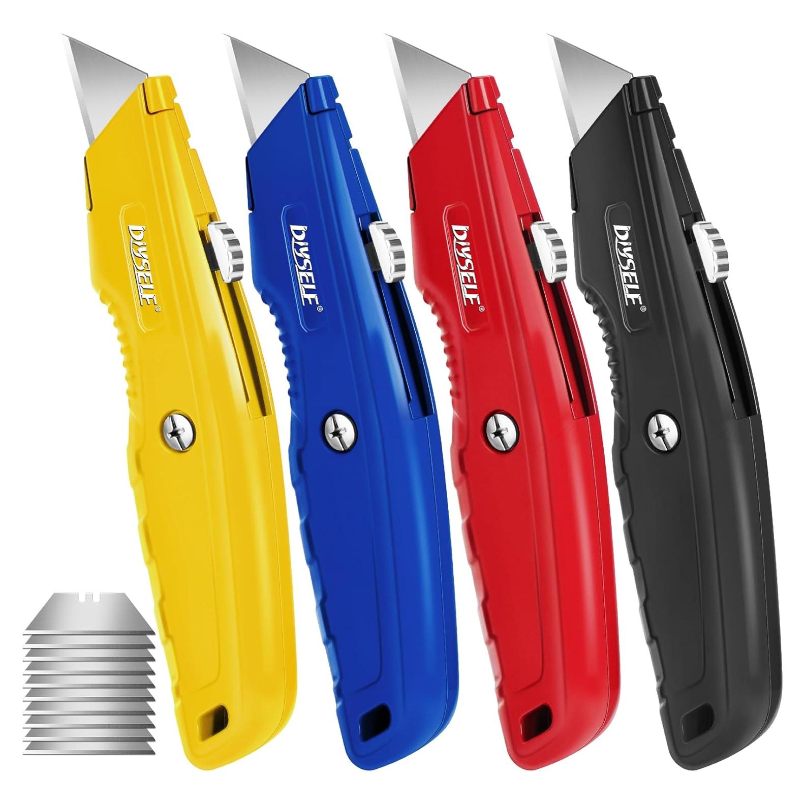 Cortadores de Cajas DIYSELF 4 Piezas Retráctiles Multicolor