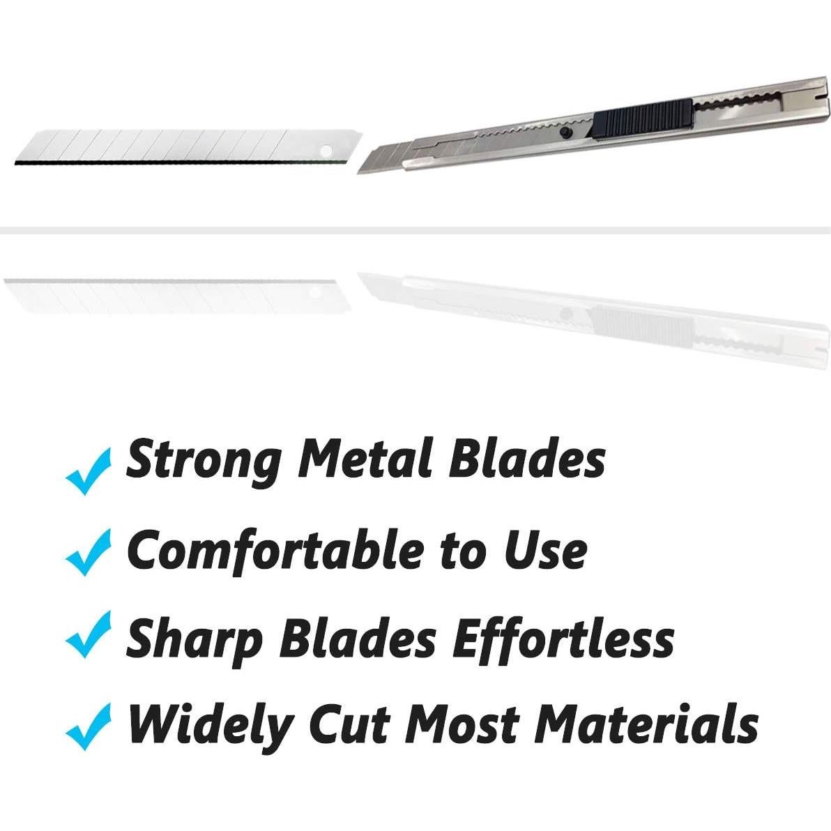 Cuchillo Utility Retráctil WEKOIL 9mm Paquete de 5 con Cuchillas