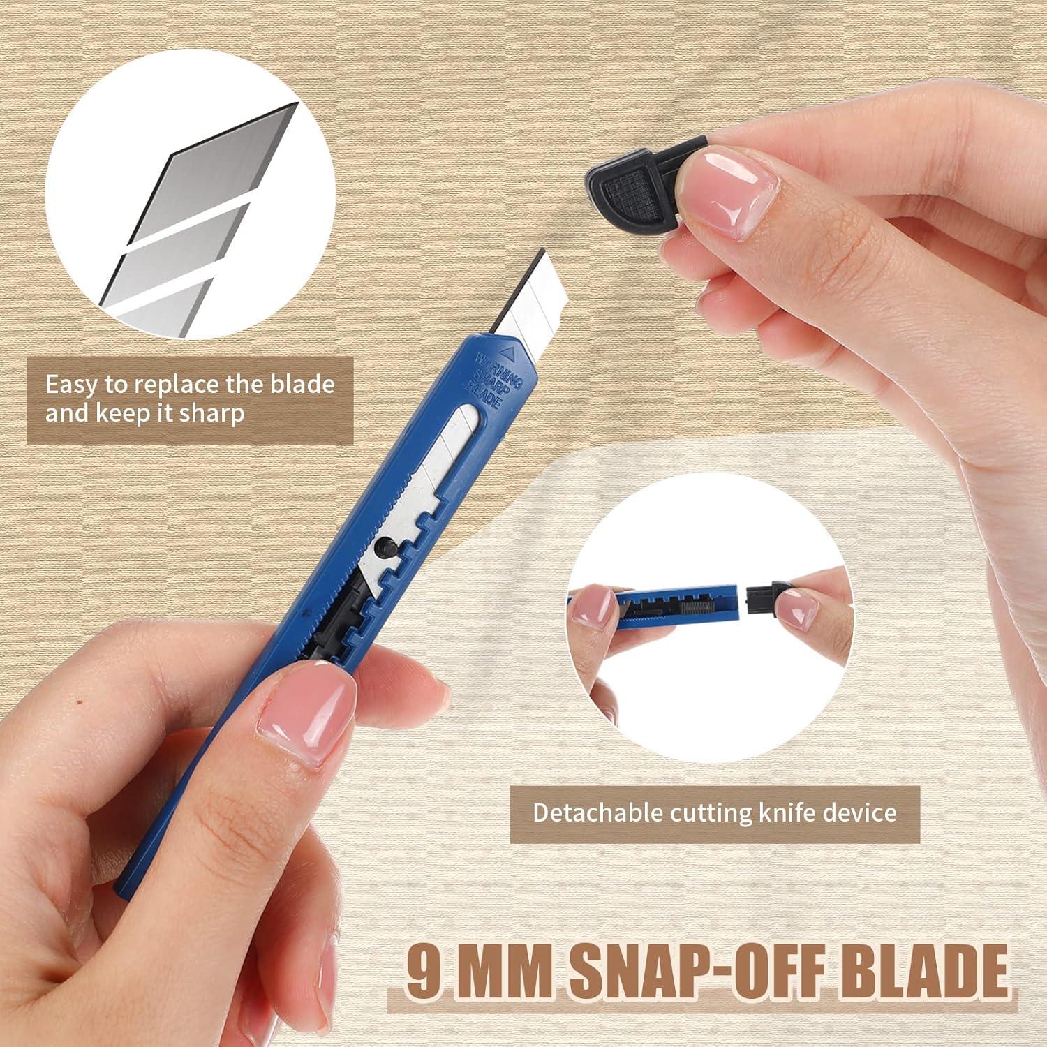 200 Cuchillos Utility Retráctiles Lasnten 9mm Plástico Colores