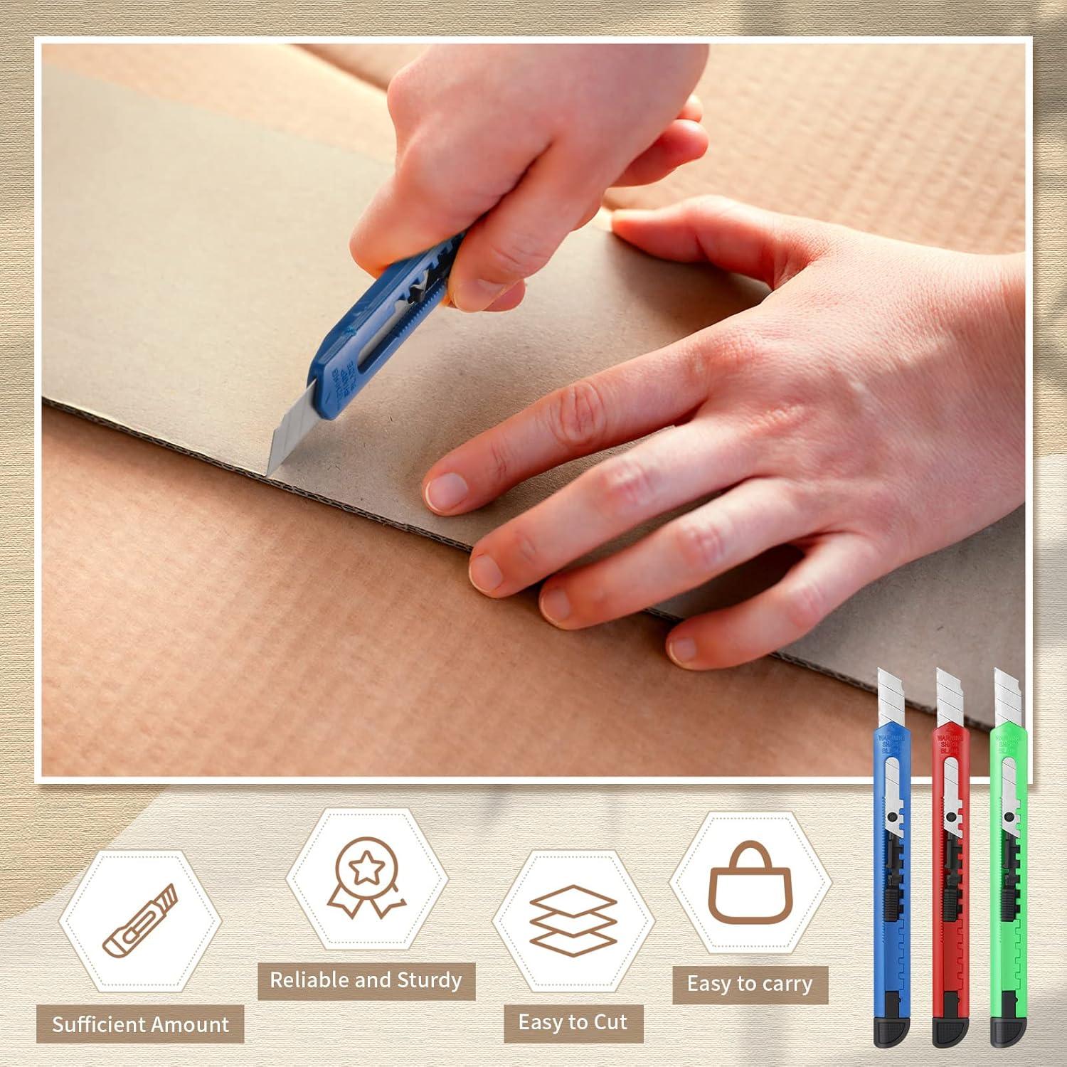 200 Cuchillos Utility Retráctiles Lasnten 9mm Plástico Colores