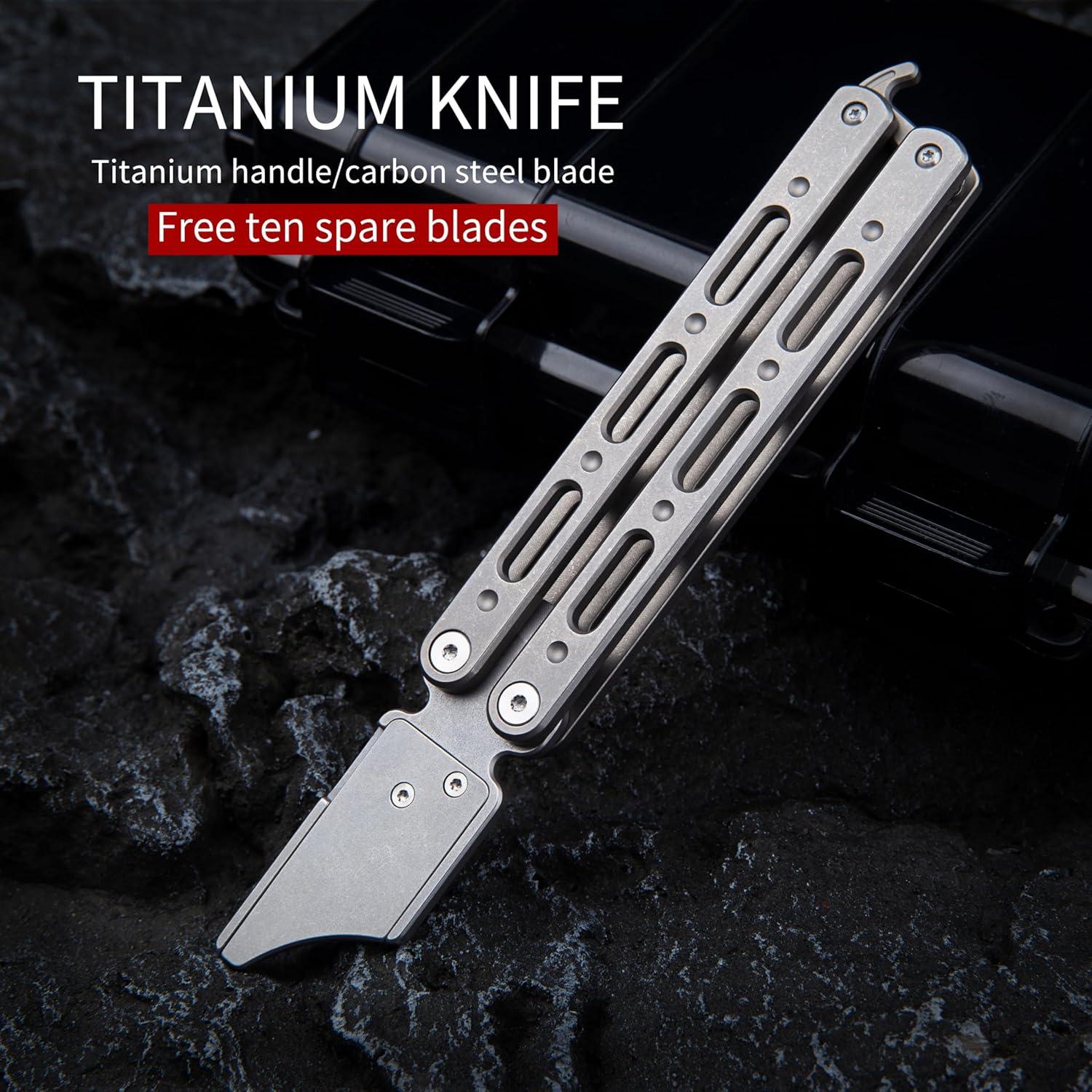 Cuchillo Utilitario TGZUO de Titanio Plegable 11.29 cm