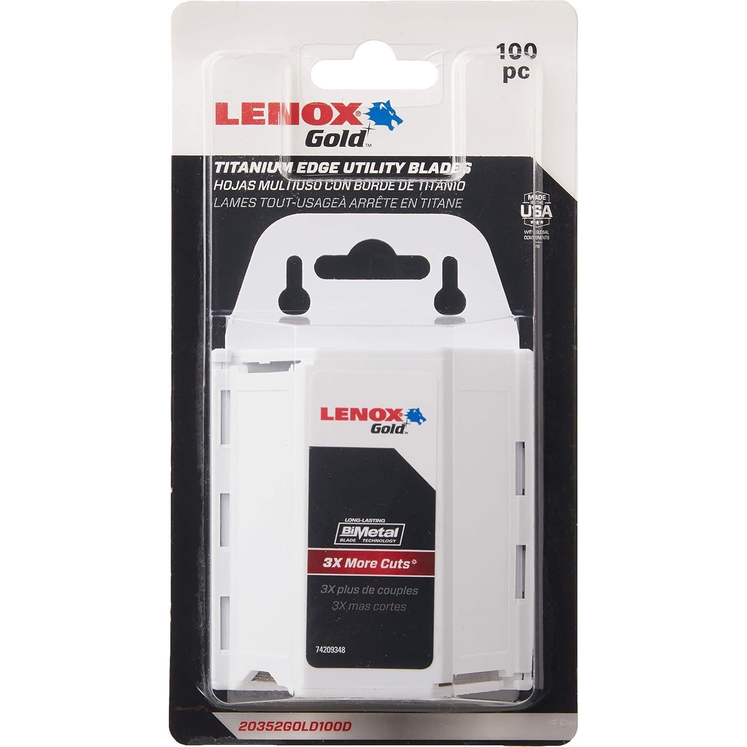 Cuchillas de Utilidad Lenox Gold 20352 - Paquete de 100