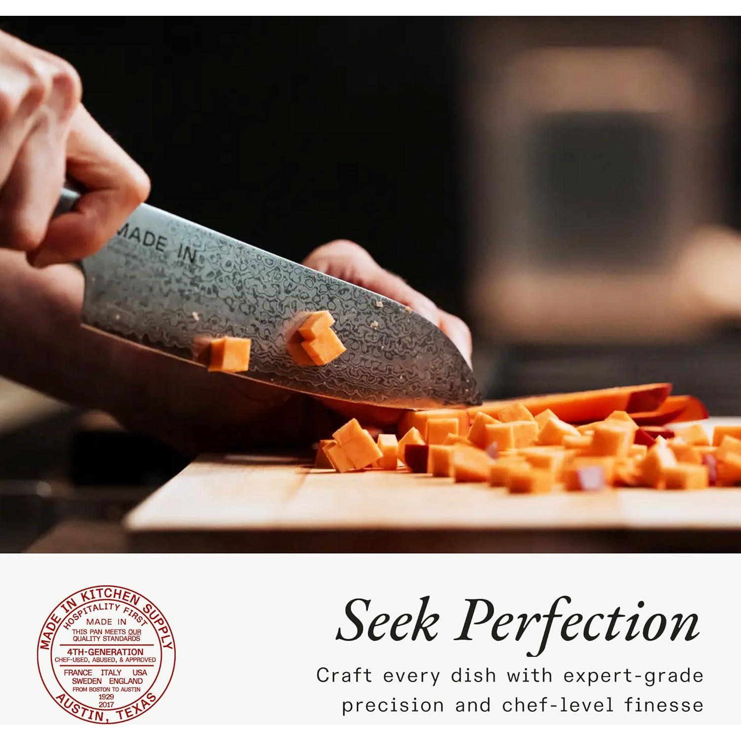 Cuchillo Santoku Made In 16.83 cm Acero Damasco VG-10 Japonés