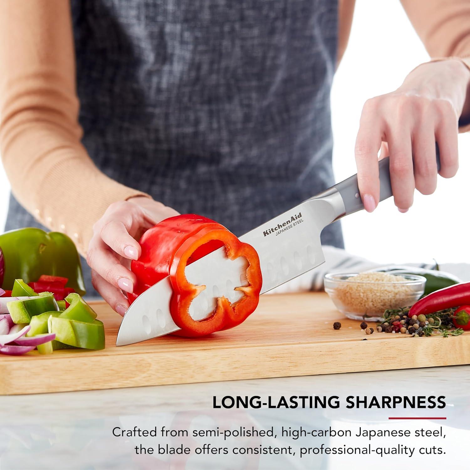 Cuchillo Santoku KitchenAid 17.78 cm Acero Inoxidable Gris