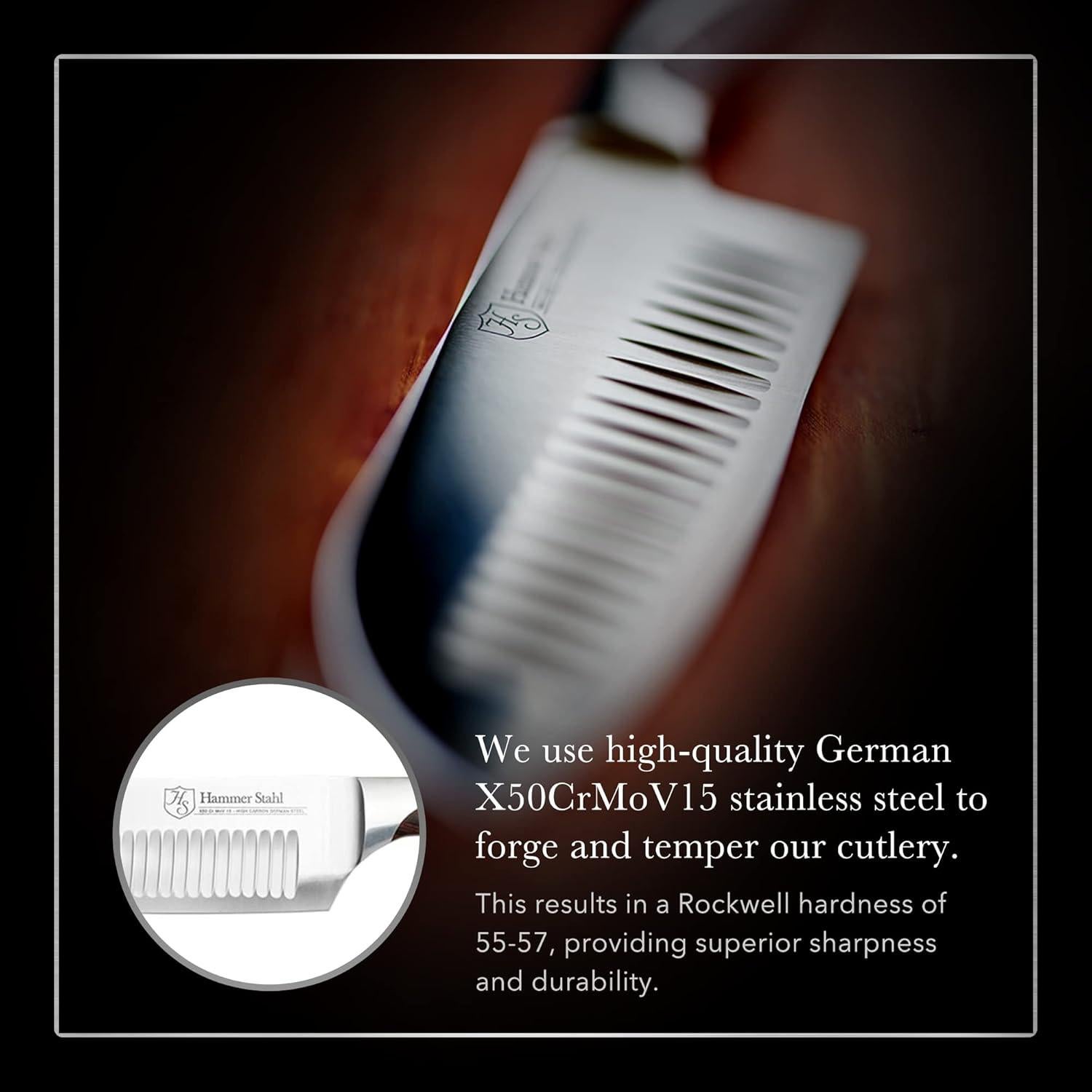 Cuchillo Santoku 14 cm Hammer Stahl Acero Inoxidable Ergonómico