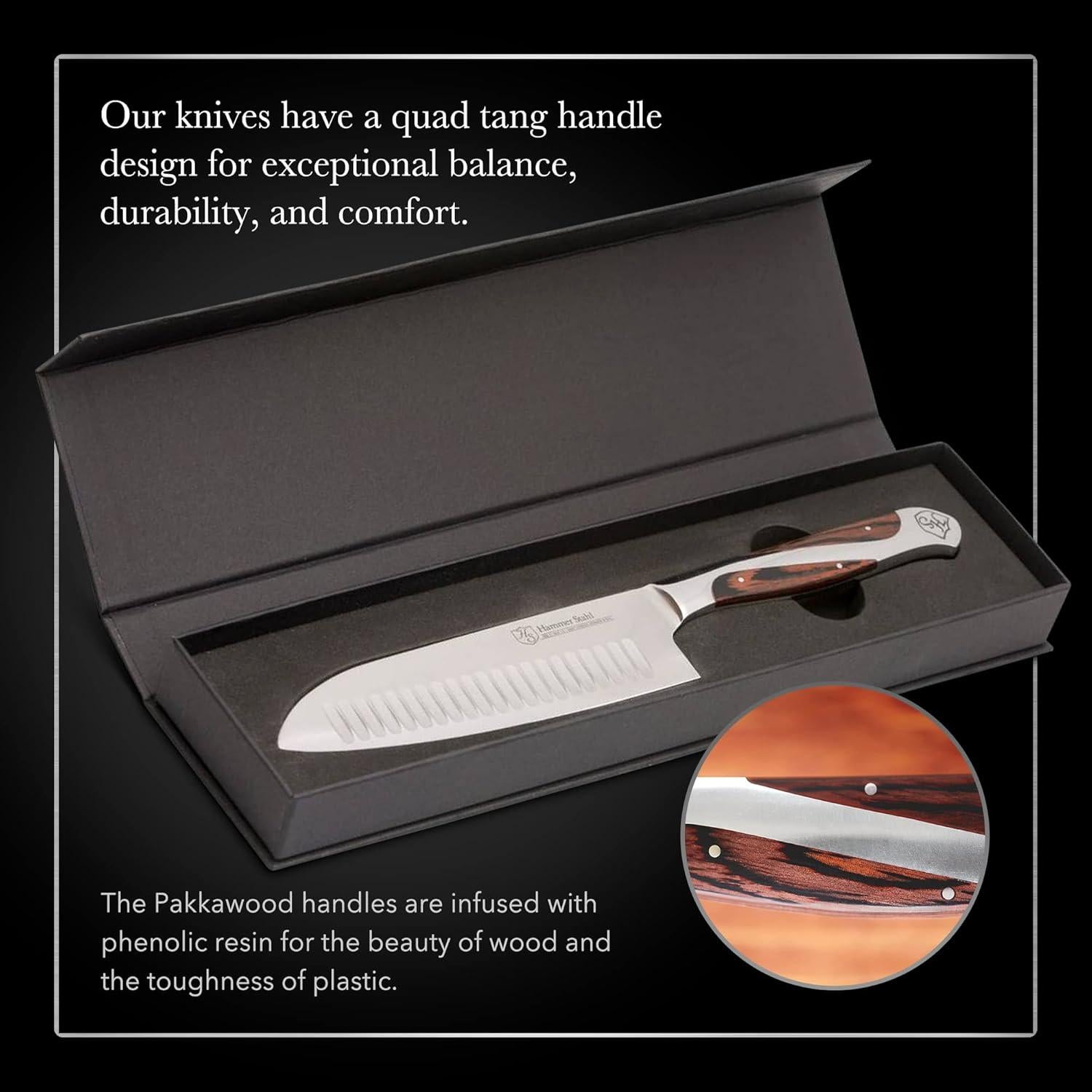 Cuchillo Santoku 14 cm Hammer Stahl Acero Inoxidable Ergonómico