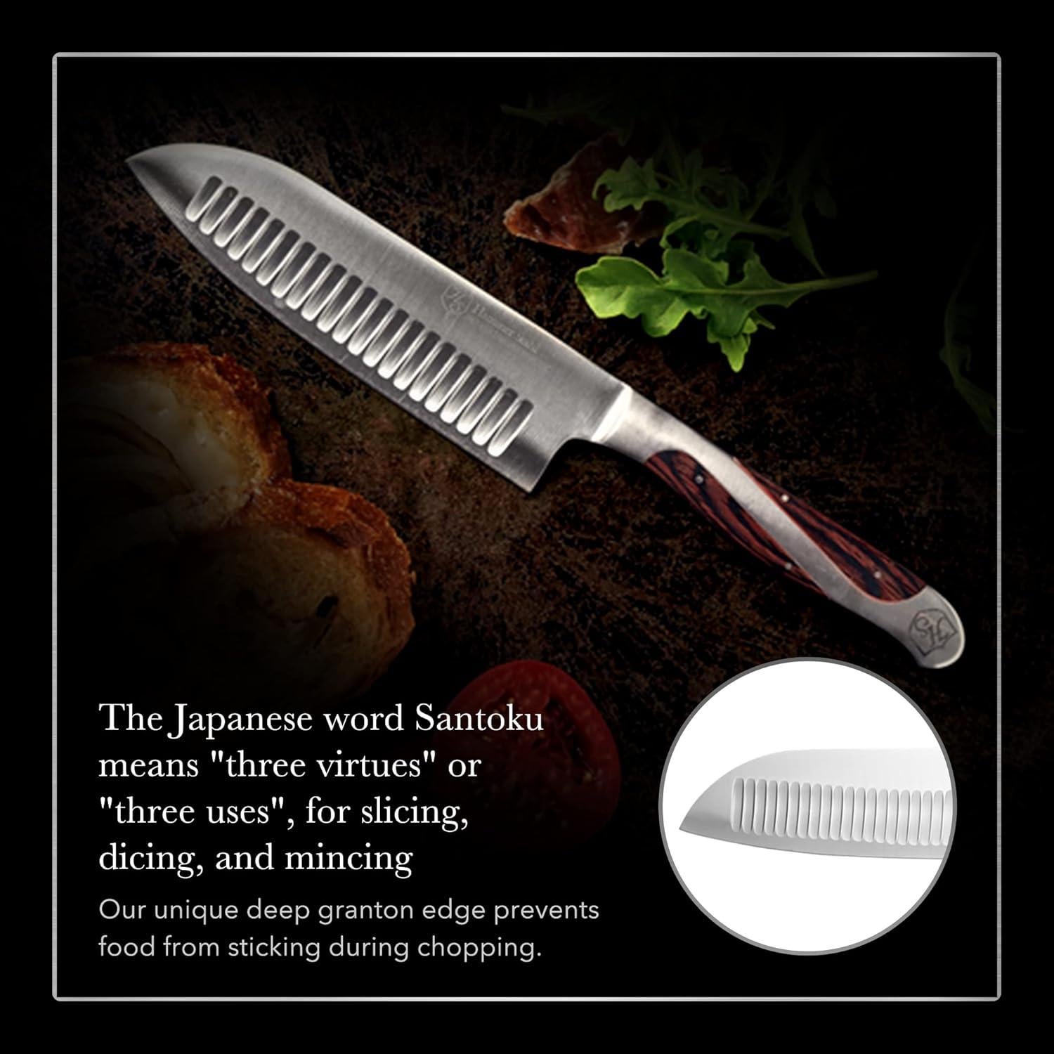 Cuchillo Santoku 14 cm Hammer Stahl Acero Inoxidable Ergonómico