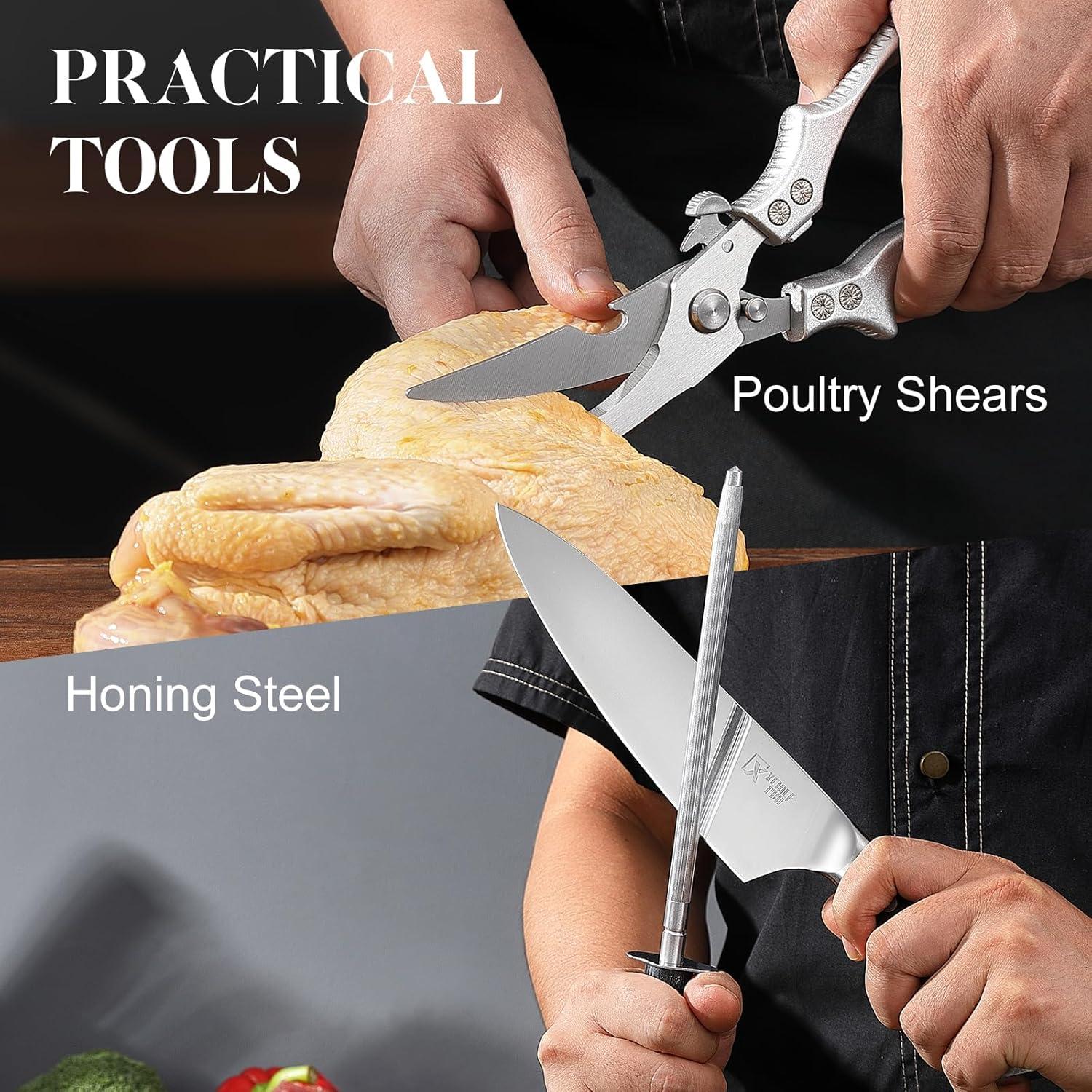 Juego de Cuchillos de Chef XCHIEF PRO con Bolsa - Acero Alto Carbono