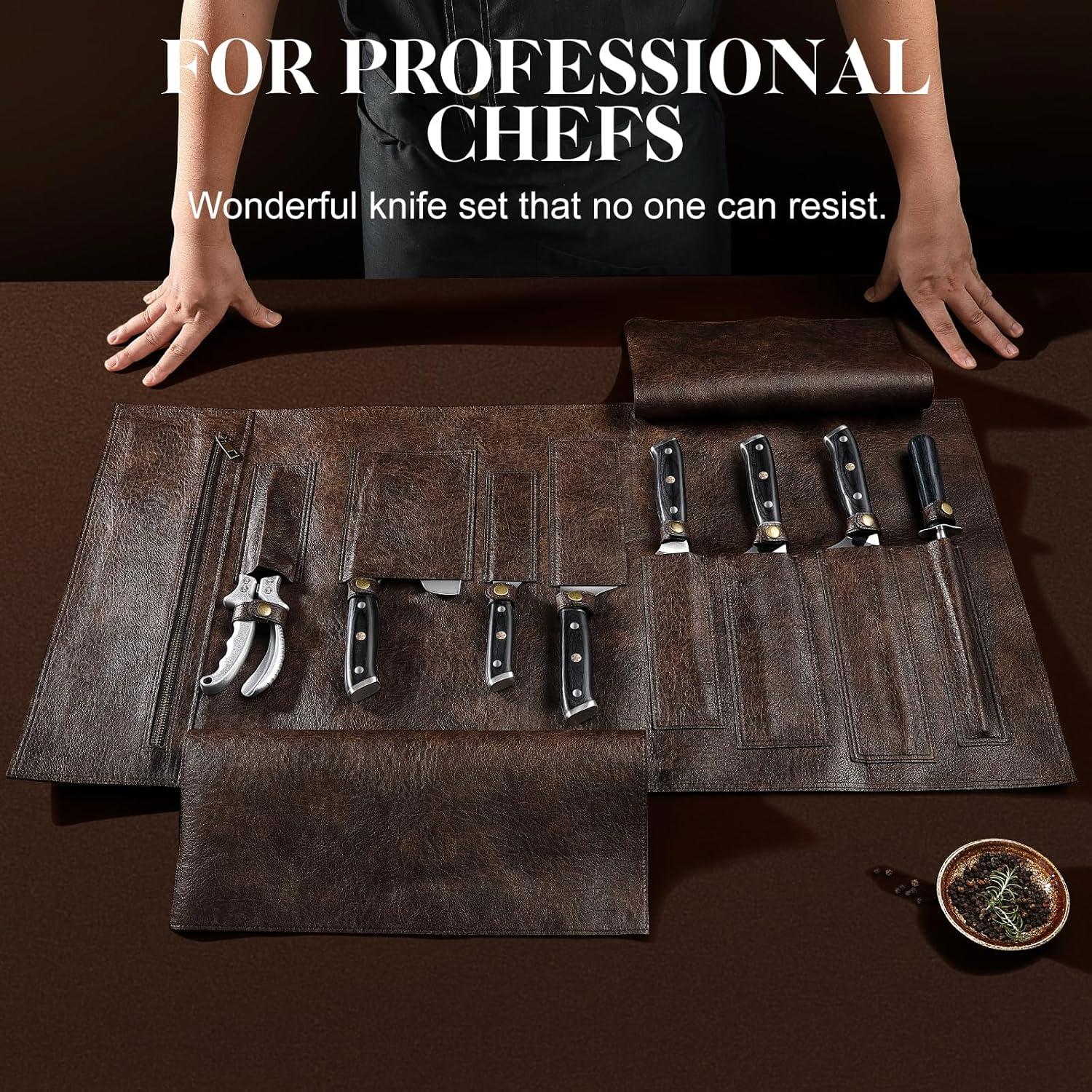 Juego de Cuchillos de Chef XCHIEF PRO con Bolsa - Acero Alto Carbono