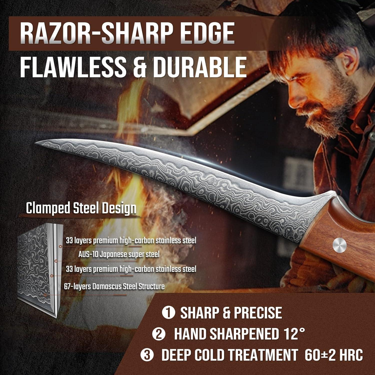 Cuchillo de Deshuesar DRAGON RIOT 15.24 cm Acero Damasco VG10