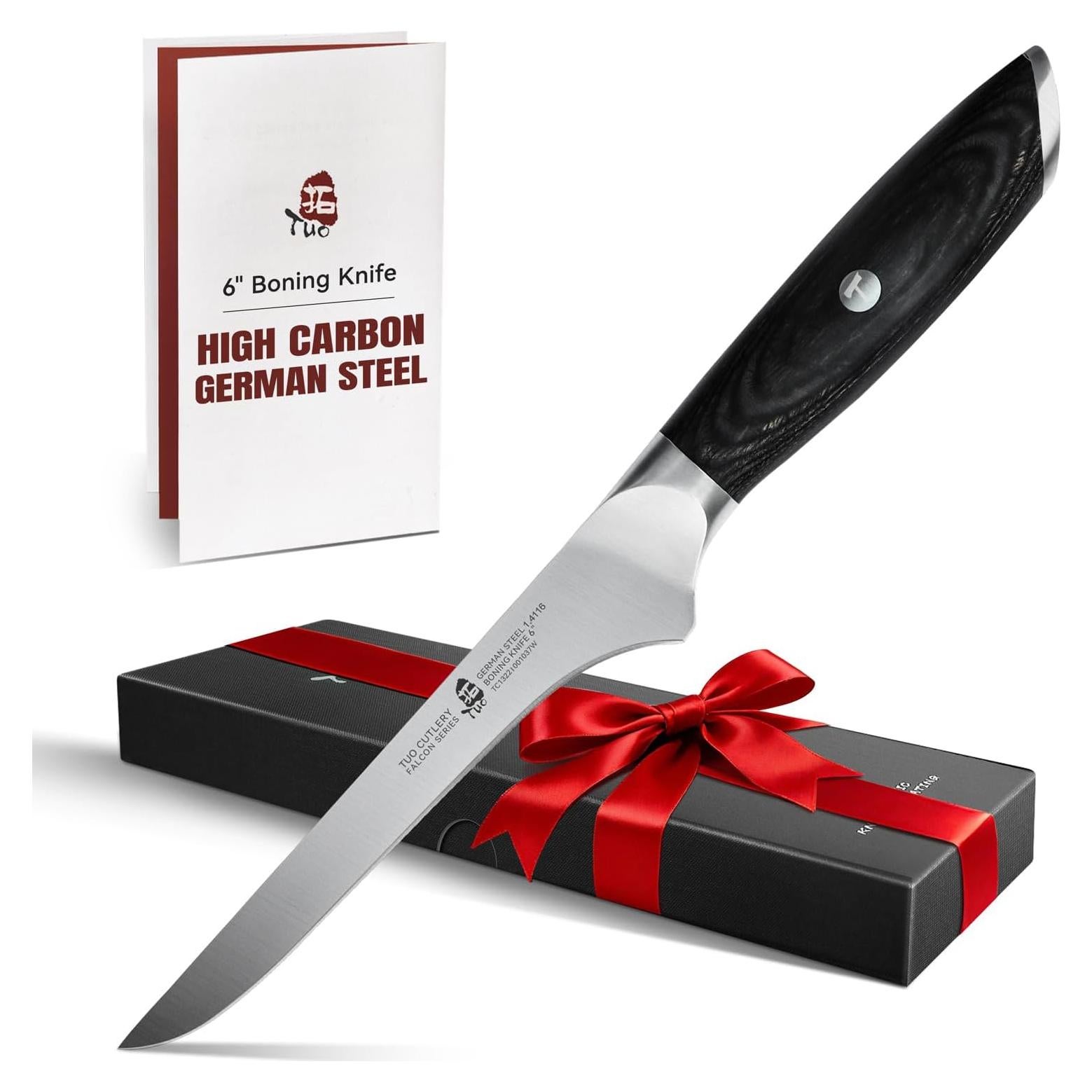 Cuchillo de Deshuesar TUO 15 cm Acero Alto Carbono Pakkawood