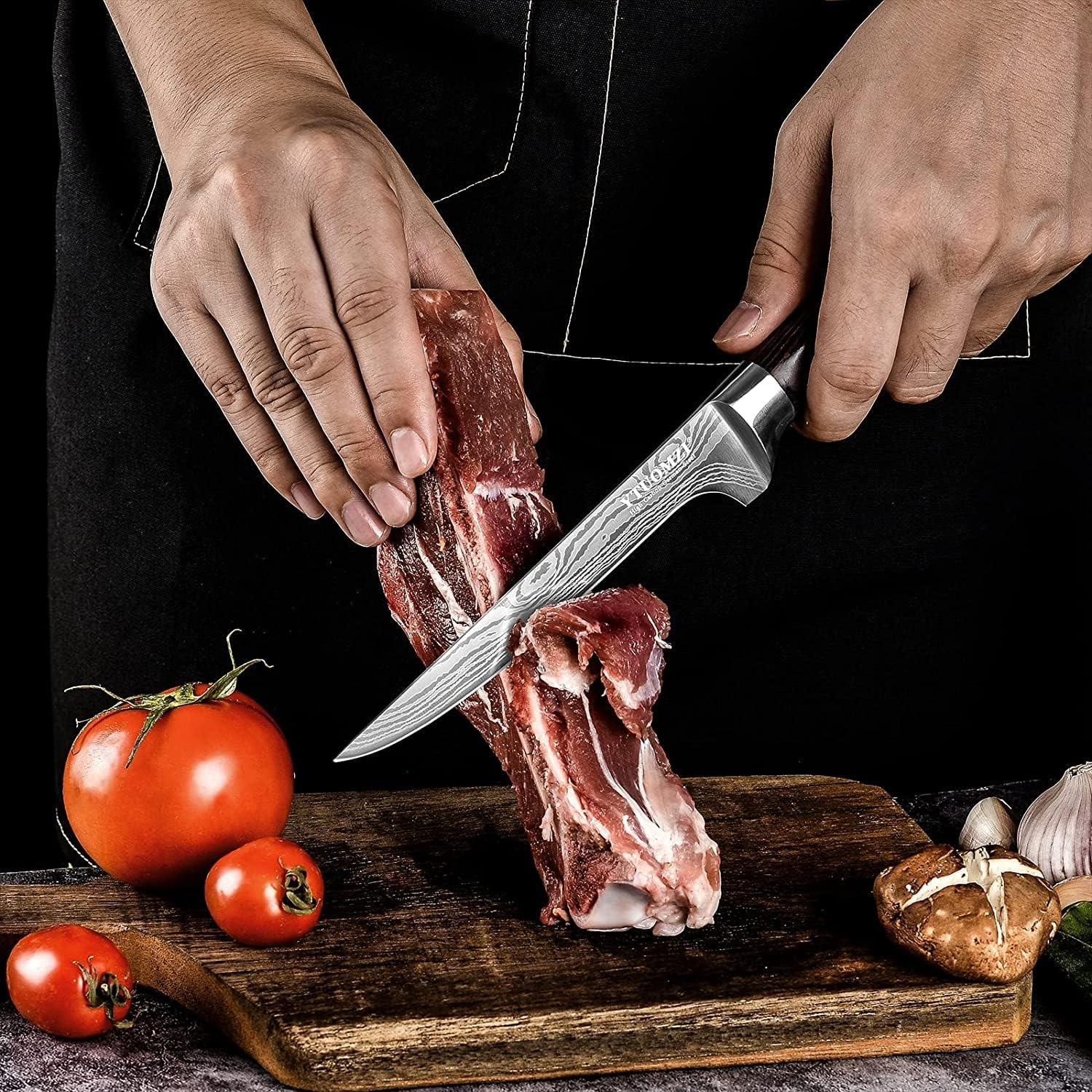 Cuchillo de Deshuesar YTUOMZI 15.24 cm Acero Alemán Flexible