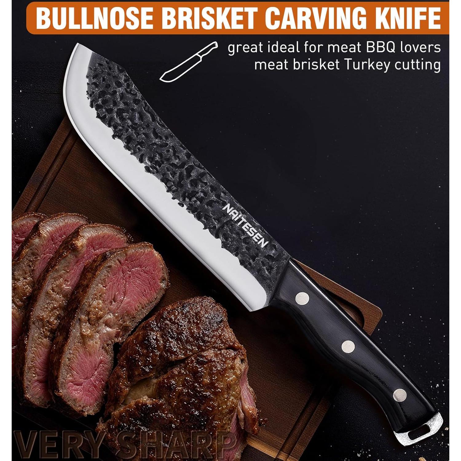 Juego de cuchillos de carnicero Naitesen 3 piezas forjados a mano