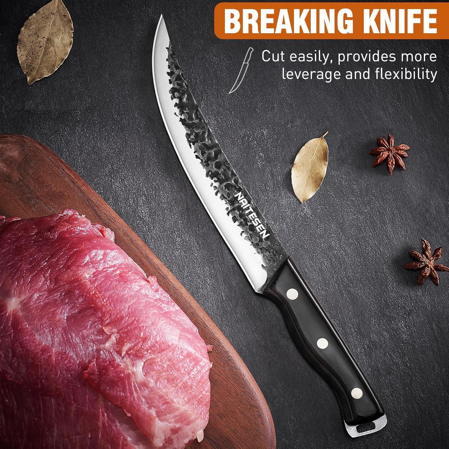 Juego de cuchillos de carnicero Naitesen 3 piezas forjados a mano