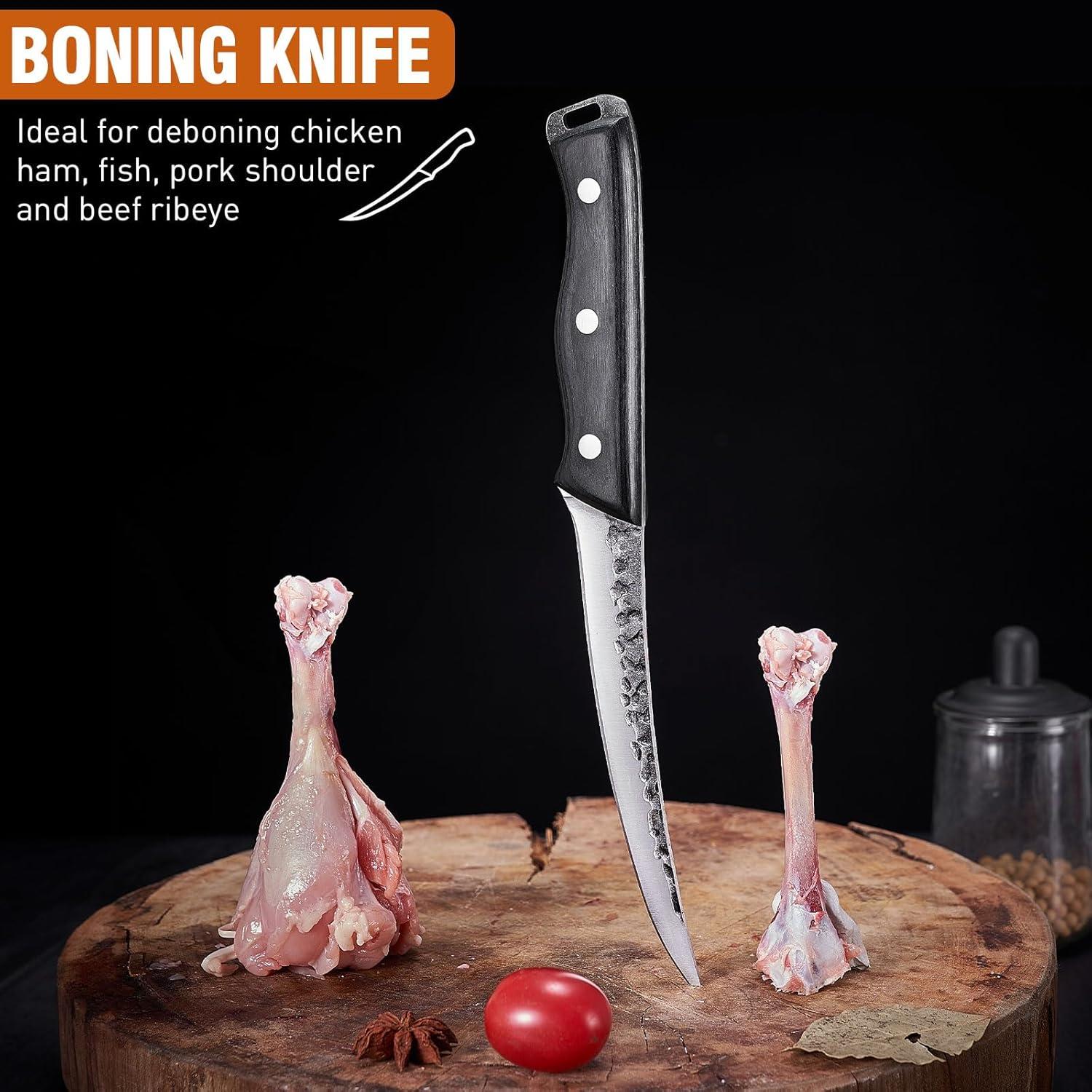 Juego de cuchillos de carnicero Naitesen 3 piezas forjados a mano