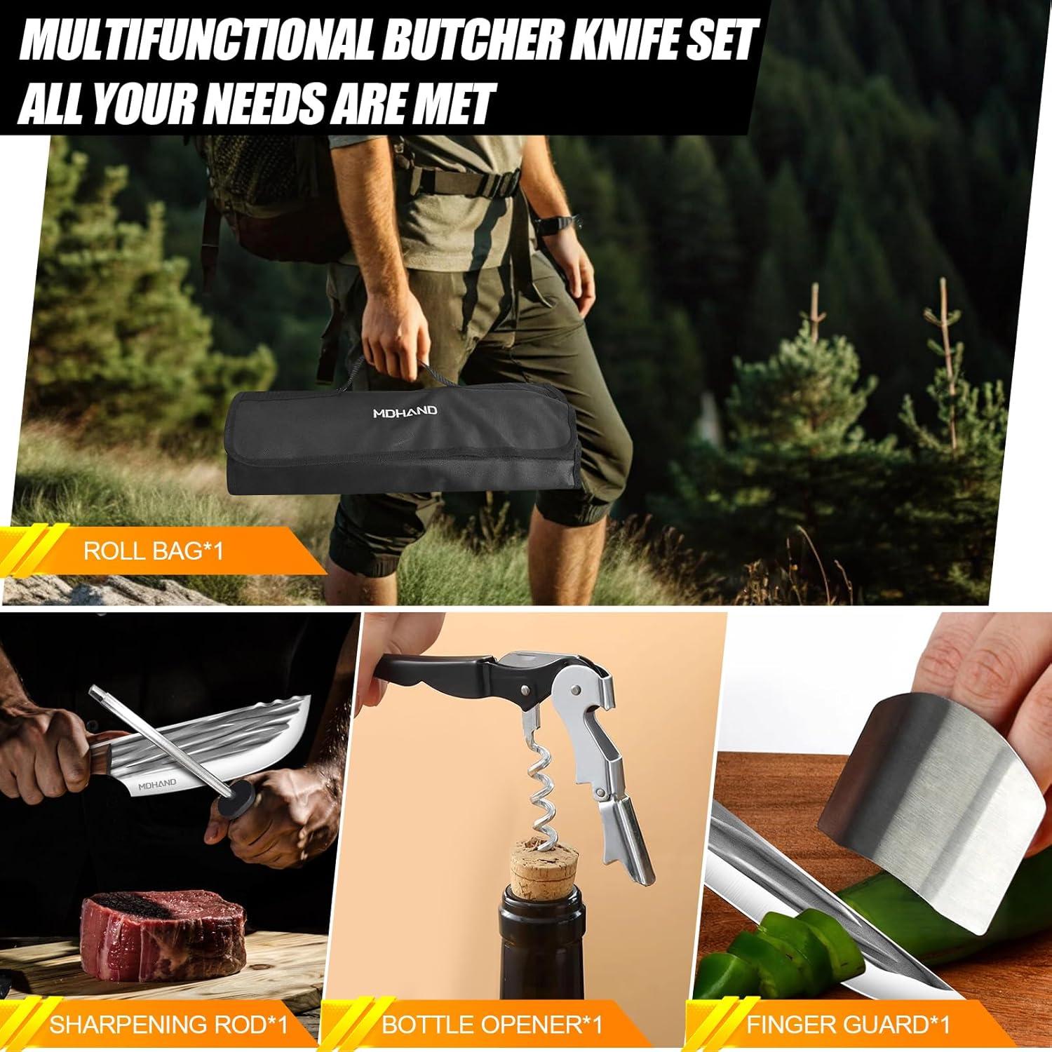 Juego de Cuchillos de Carnicero 14PCS MDHAND Acero Inoxidable