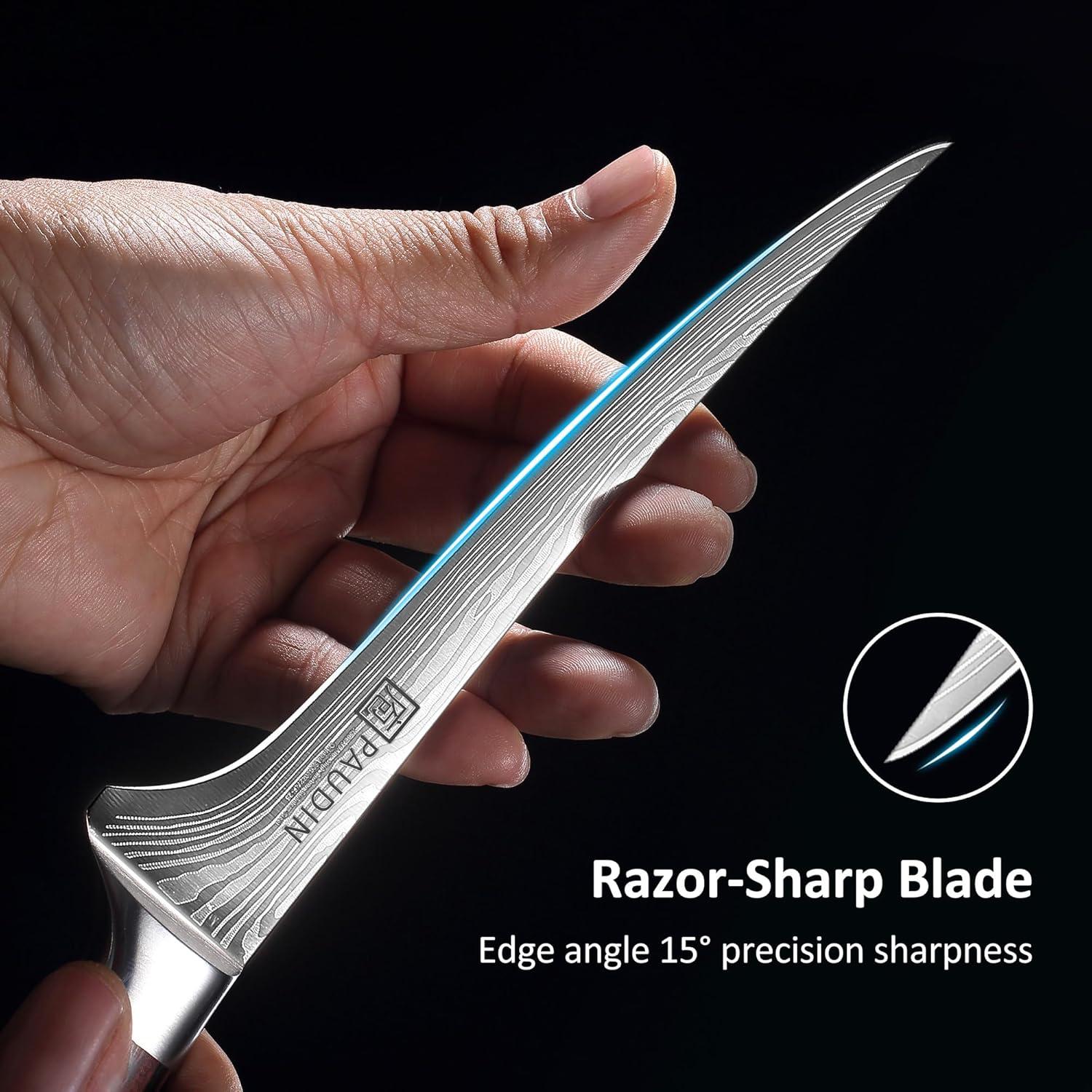 Cuchillo de Filete PAUDIN 17.78 cm Acero Inoxidable Pakkawood