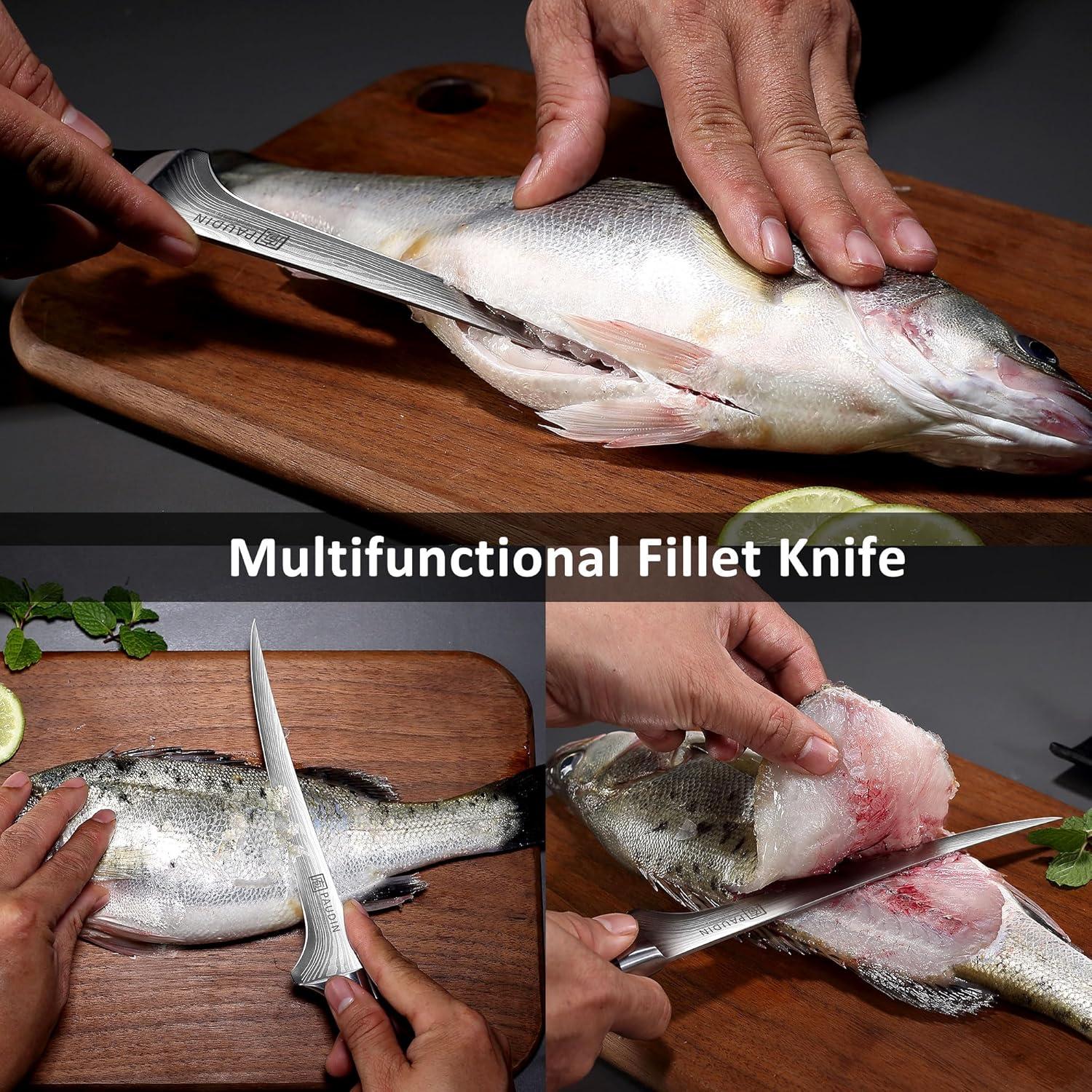 Cuchillo de Filete PAUDIN 17.78 cm Acero Inoxidable Pakkawood