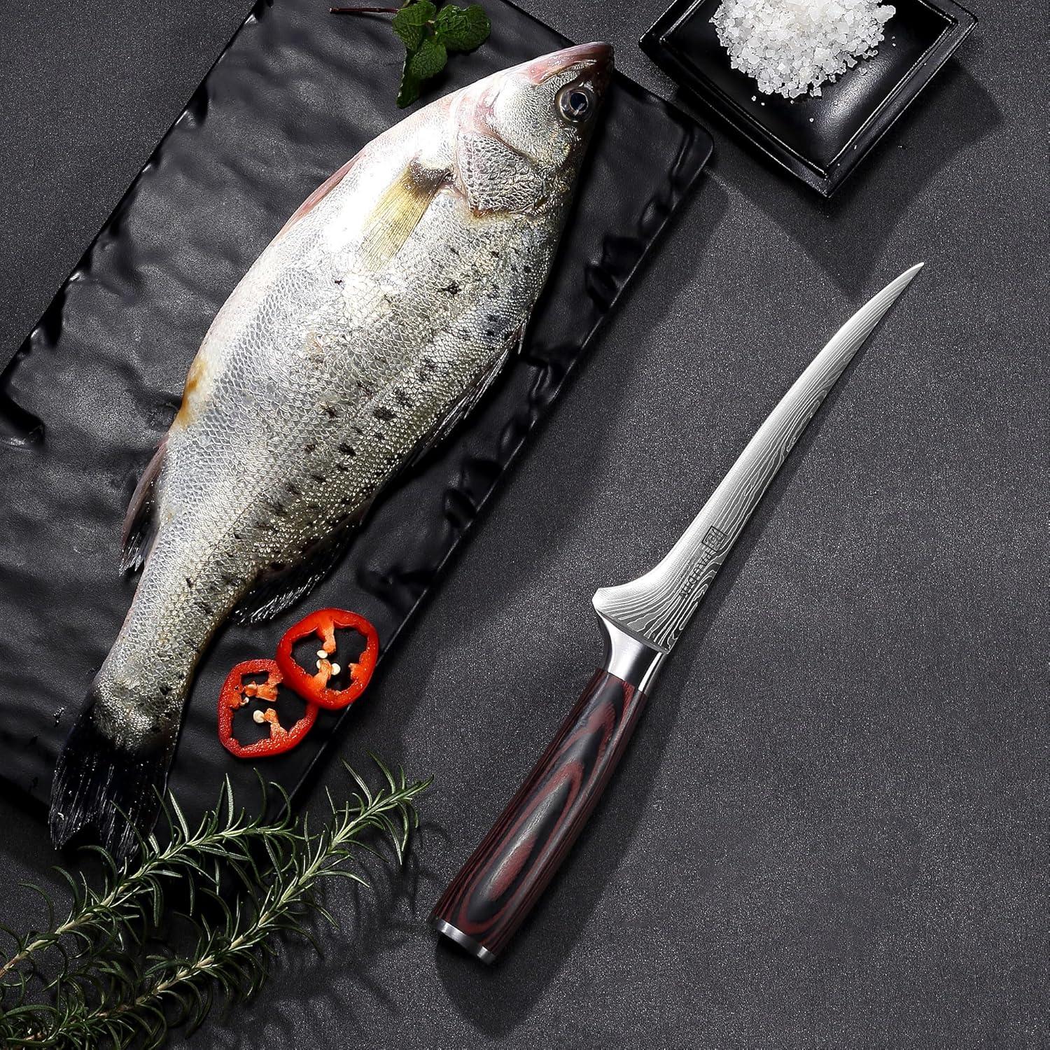 Cuchillo de Filete PAUDIN 17.78 cm Acero Inoxidable Pakkawood