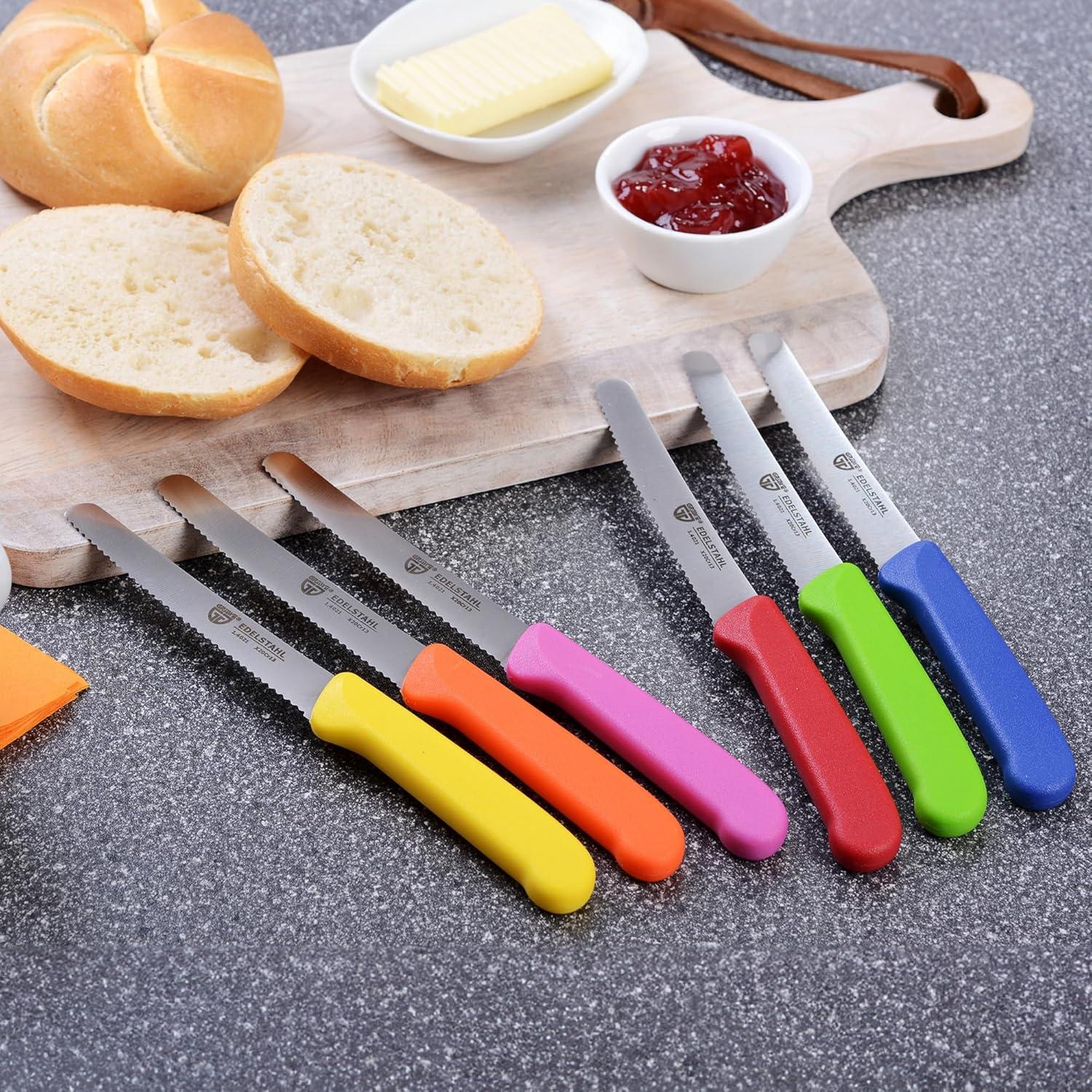 Juego de 6 cuchillos de mesa GRÄWE 21 cm coloridos