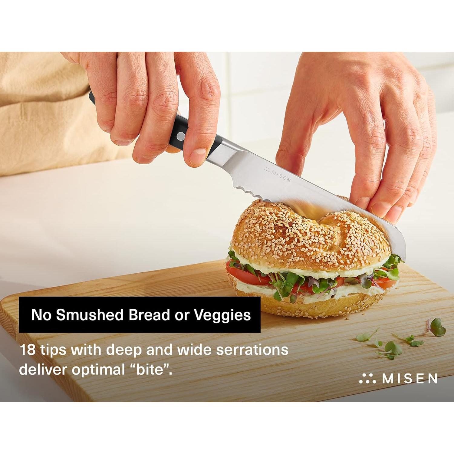 Cuchillo de Pan Misen 12.7 cm Acero Japonés AUS8 Negro