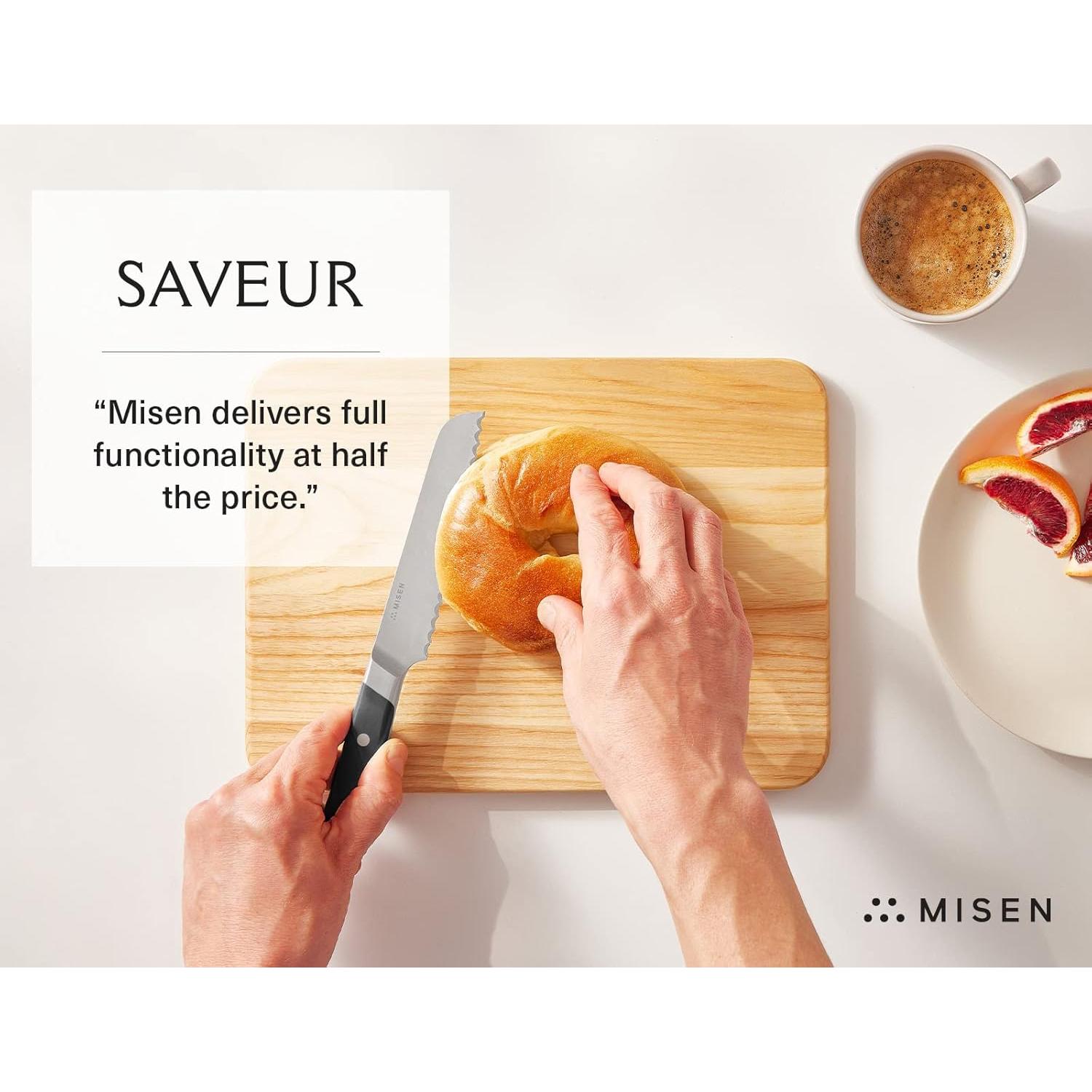 Cuchillo de Pan Misen 12.7 cm Acero Japonés AUS8 Negro