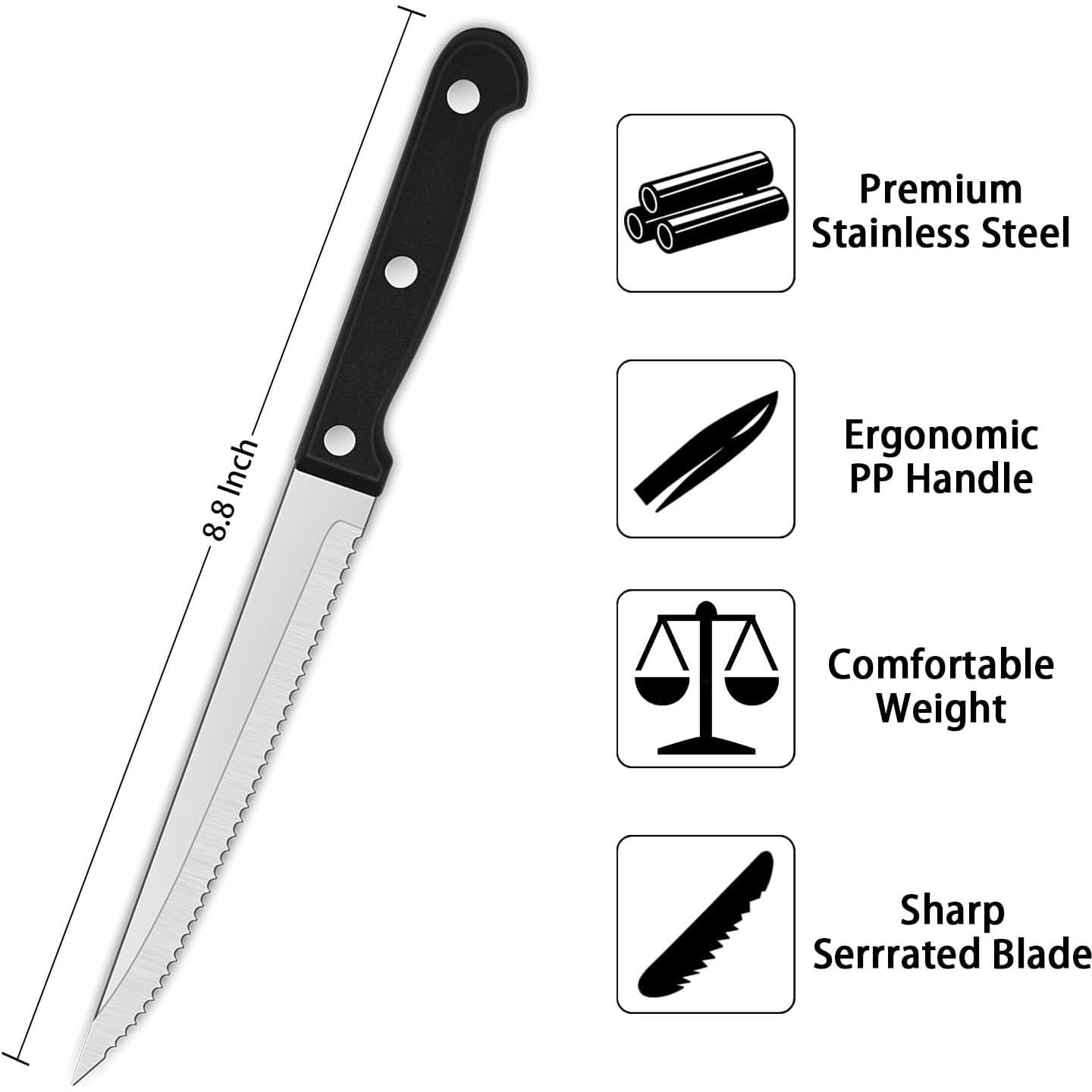 Juego de 8 cuchillos de carne Dehov acero inoxidable 22.4 cm