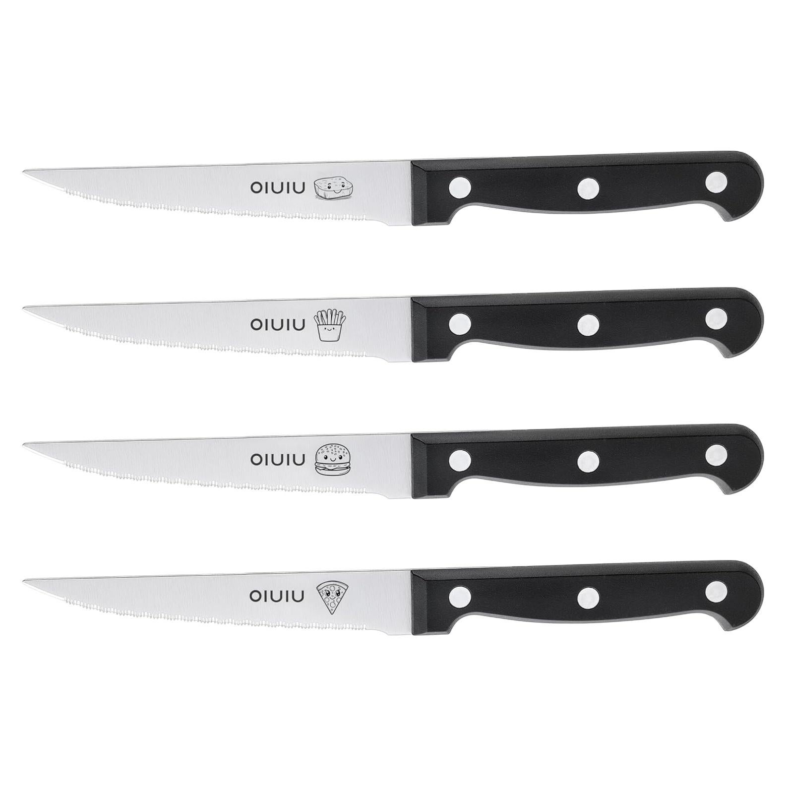 Juego de 4 cuchillos para carne OLULU de acero inoxidable