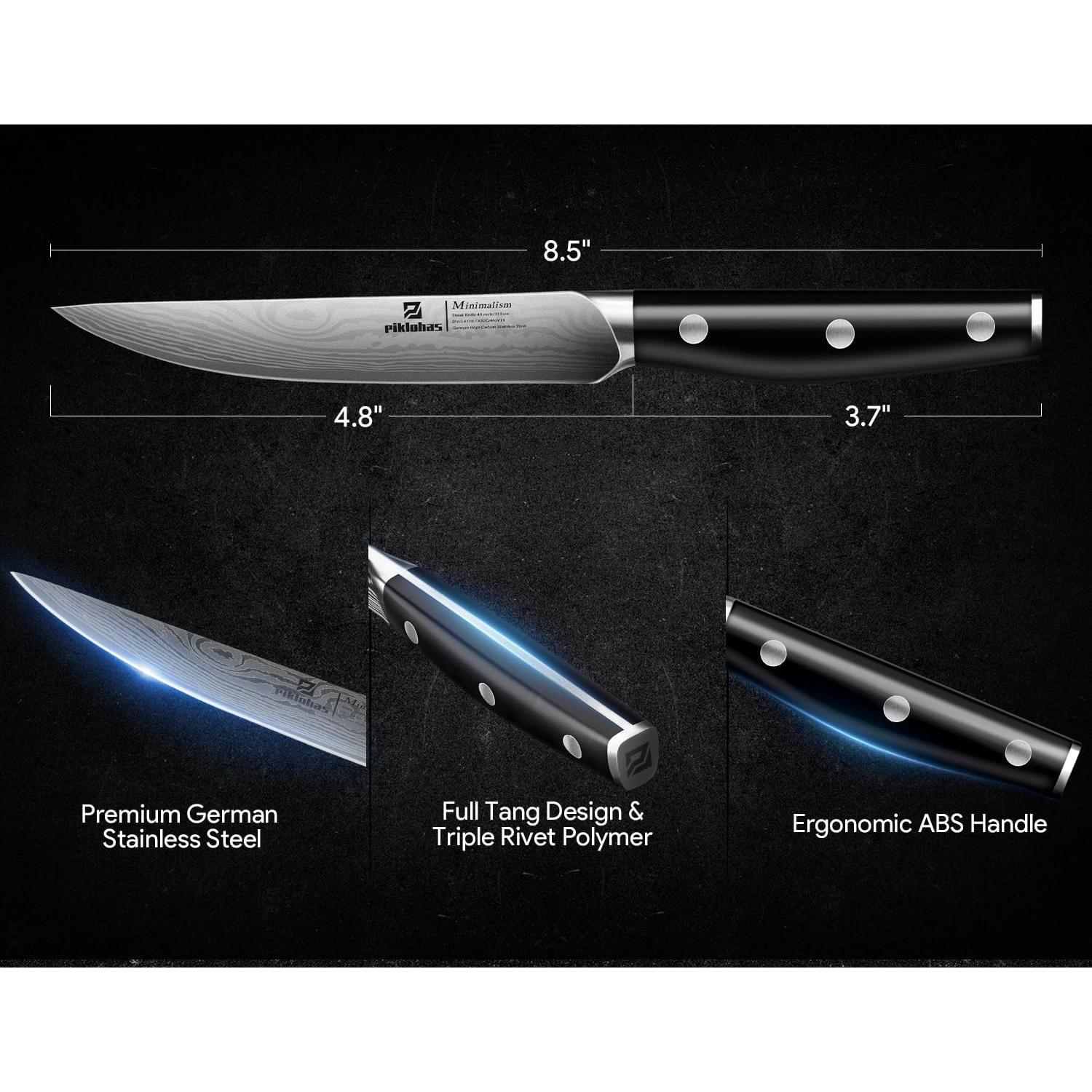 Juego de cuchillos para carne Piklohas 4 piezas acero forjado