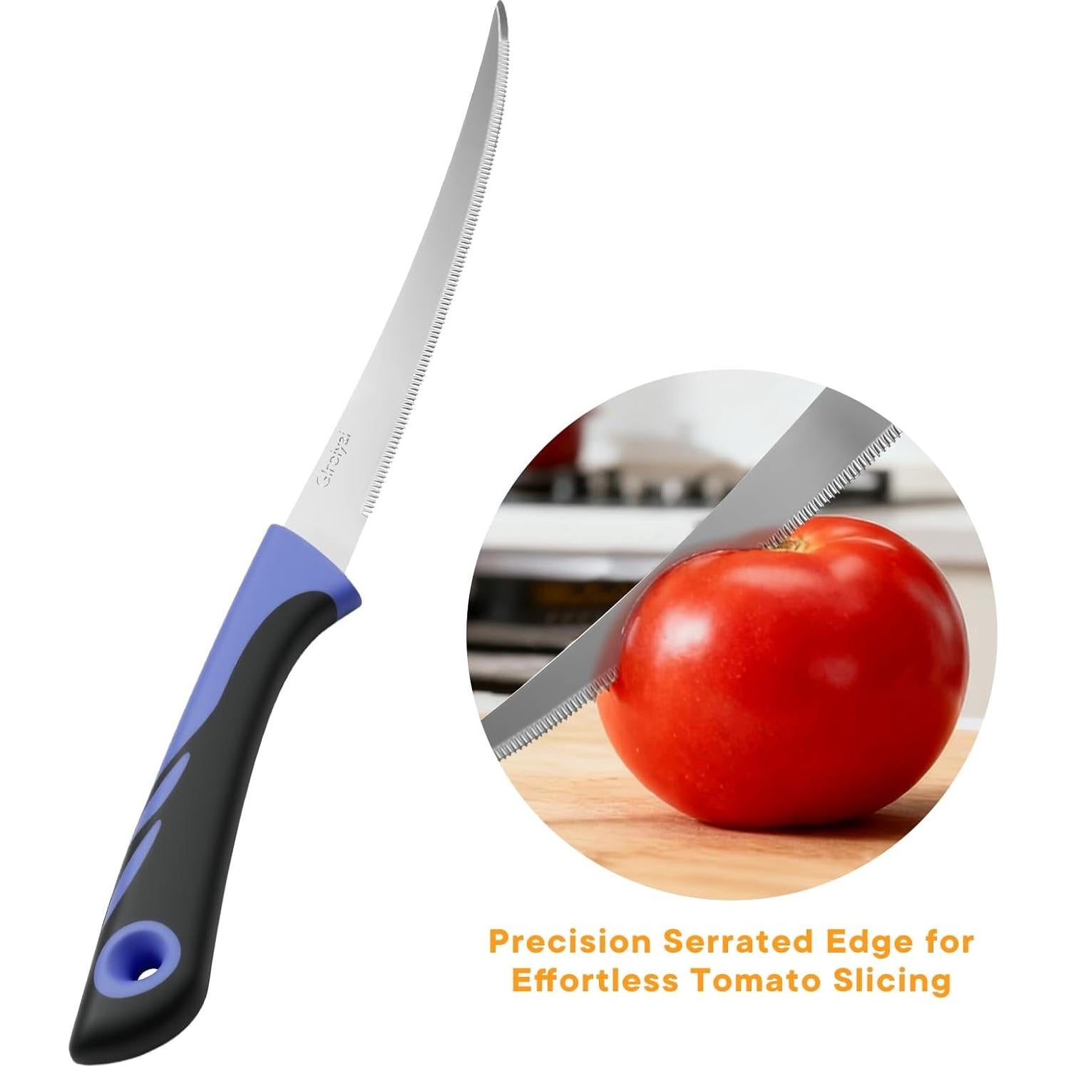 Juego de 3 cuchillos para tomate GIroiyai - Acero inoxidable