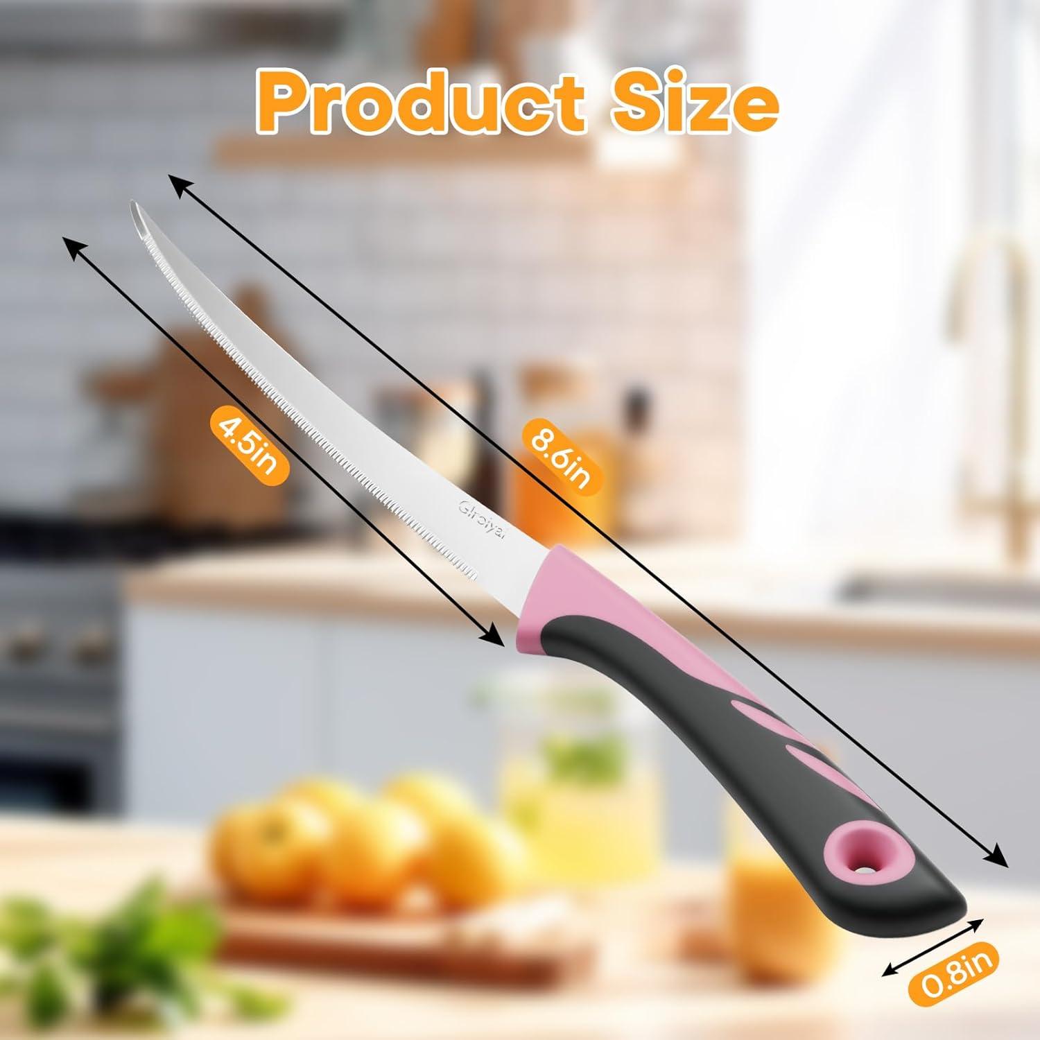 Juego de 3 cuchillos para tomate GIroiyai - Acero inoxidable