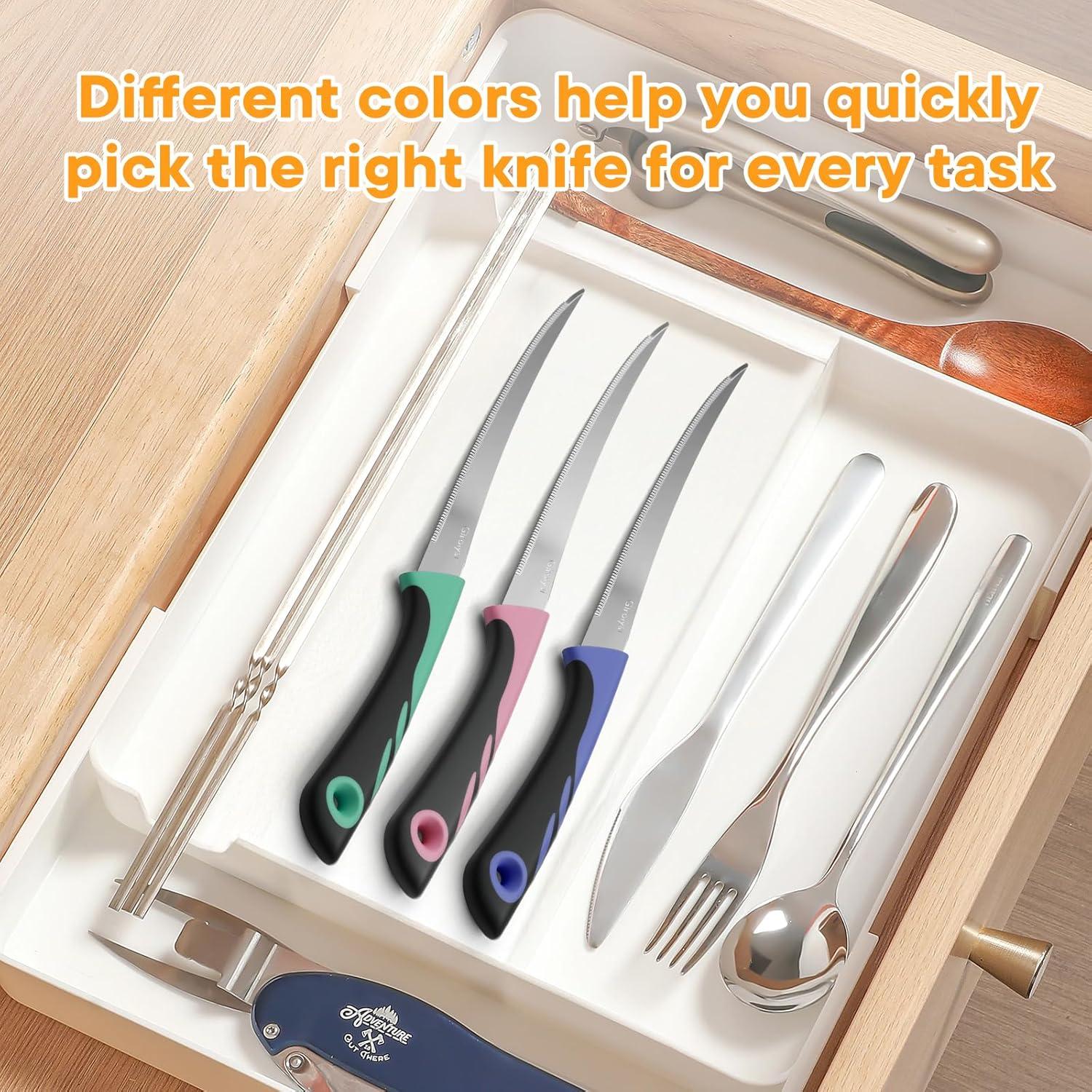 Juego de 3 cuchillos para tomate GIroiyai - Acero inoxidable