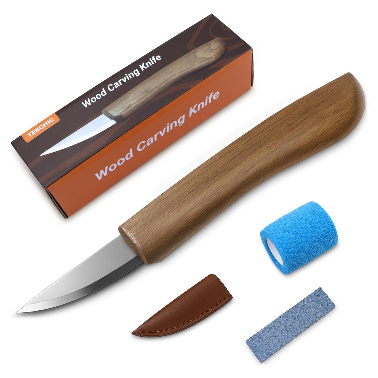 Cuchillo de Tallado en Madera TEKCHIC LWT-01 con Funda