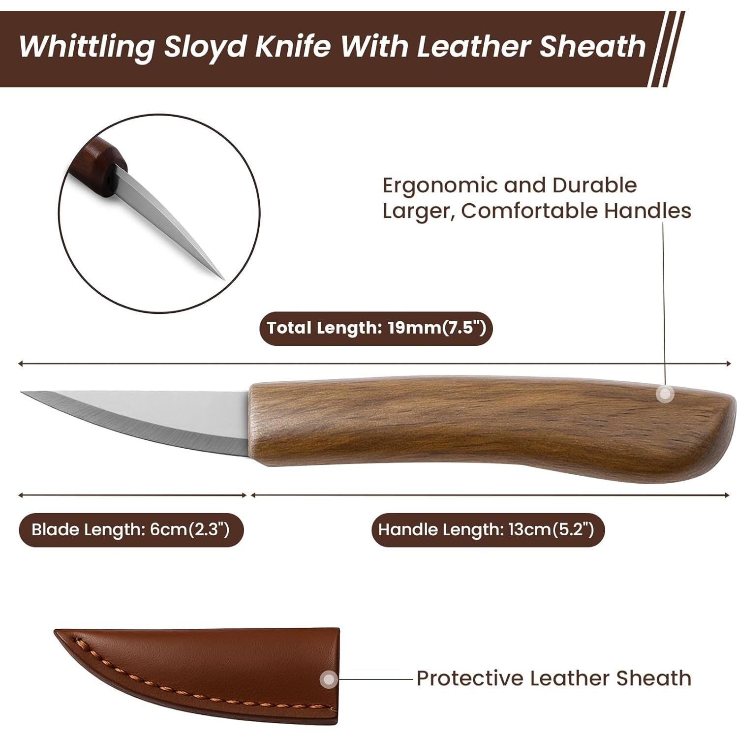 Cuchillo de Tallado en Madera TEKCHIC LWT-01 con Funda