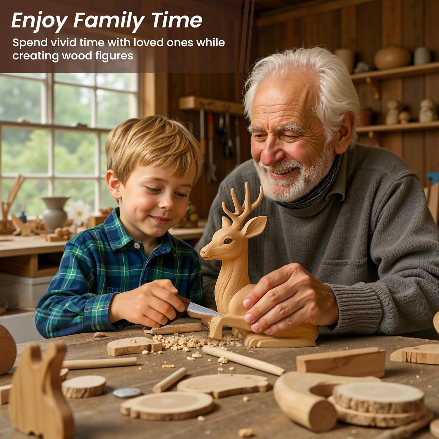 Cuchillo de Tallado en Madera TEKCHIC LWT-01 con Funda