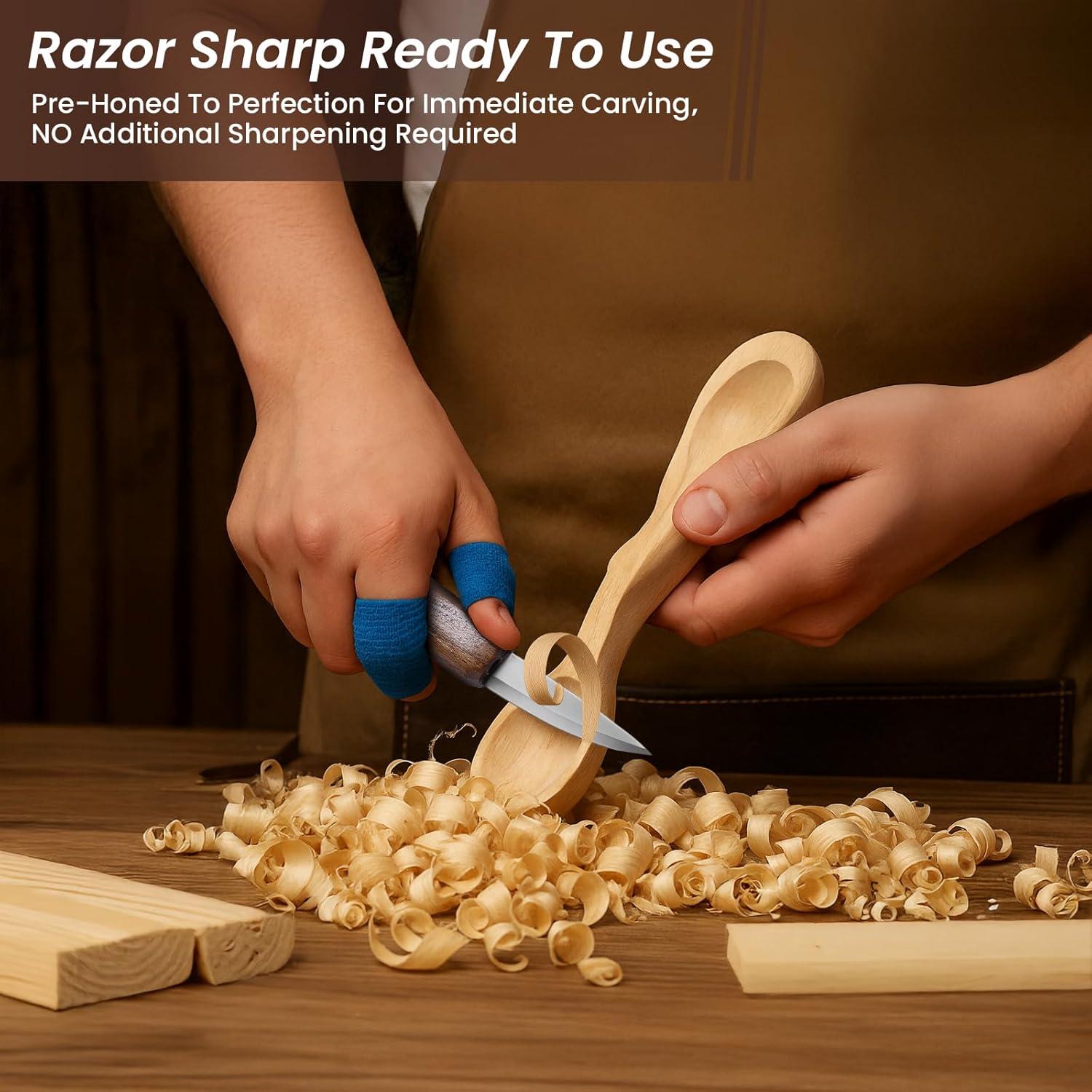 Cuchillo de Tallado en Madera TEKCHIC LWT-01 con Funda