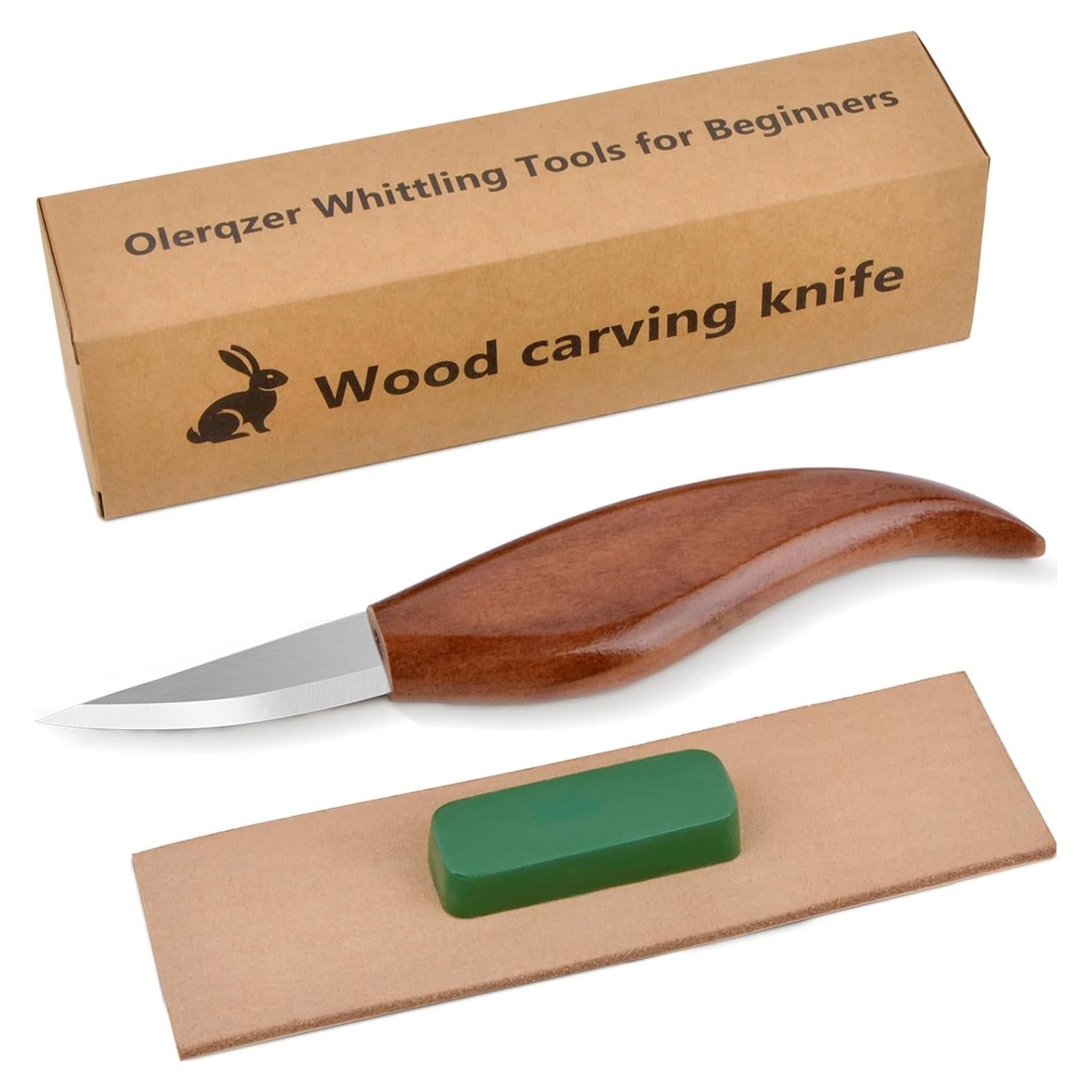 Cuchillo de Tallado Sloyd Olerqzer de Acero Alto Carbono