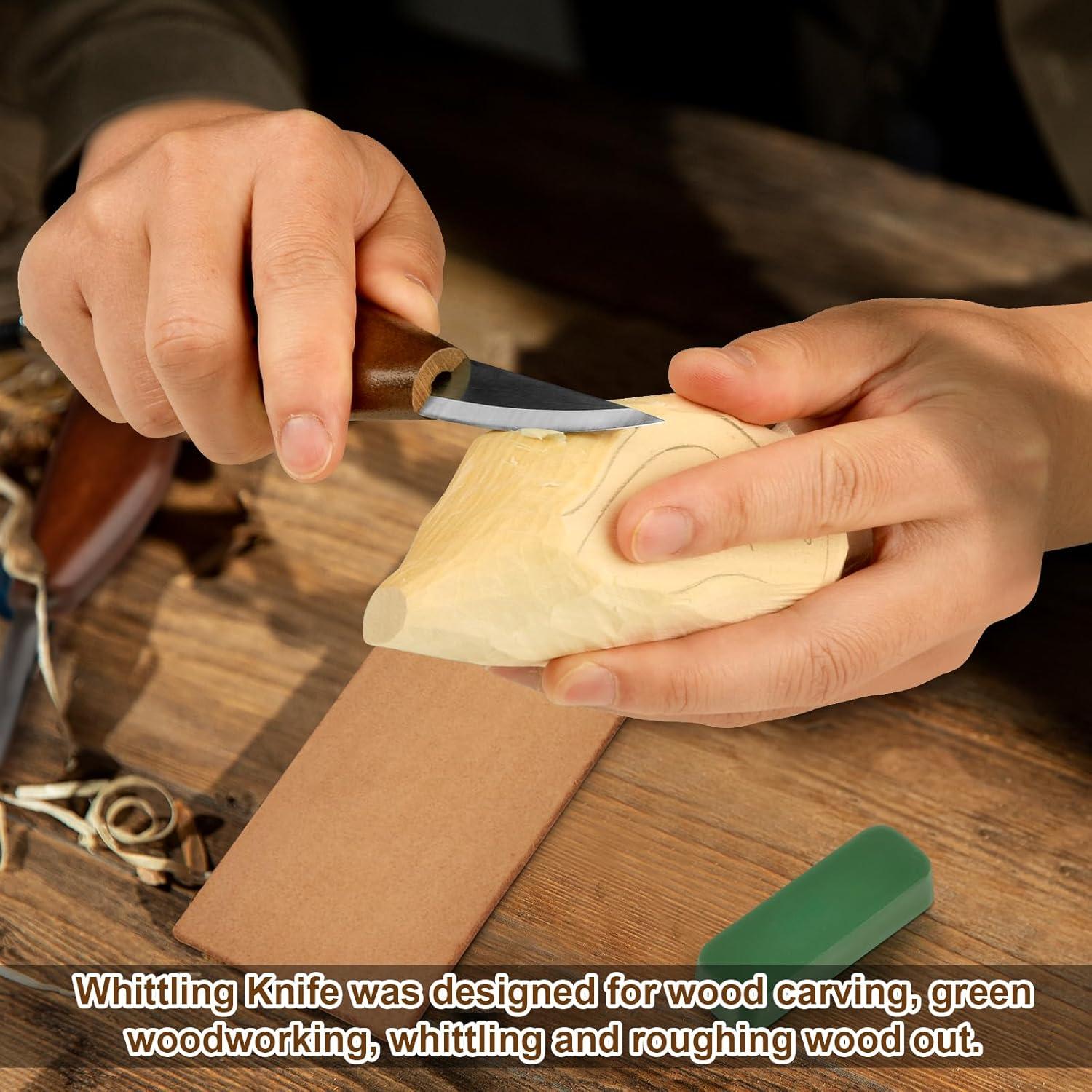 Cuchillo de Tallado Sloyd Olerqzer de Acero Alto Carbono