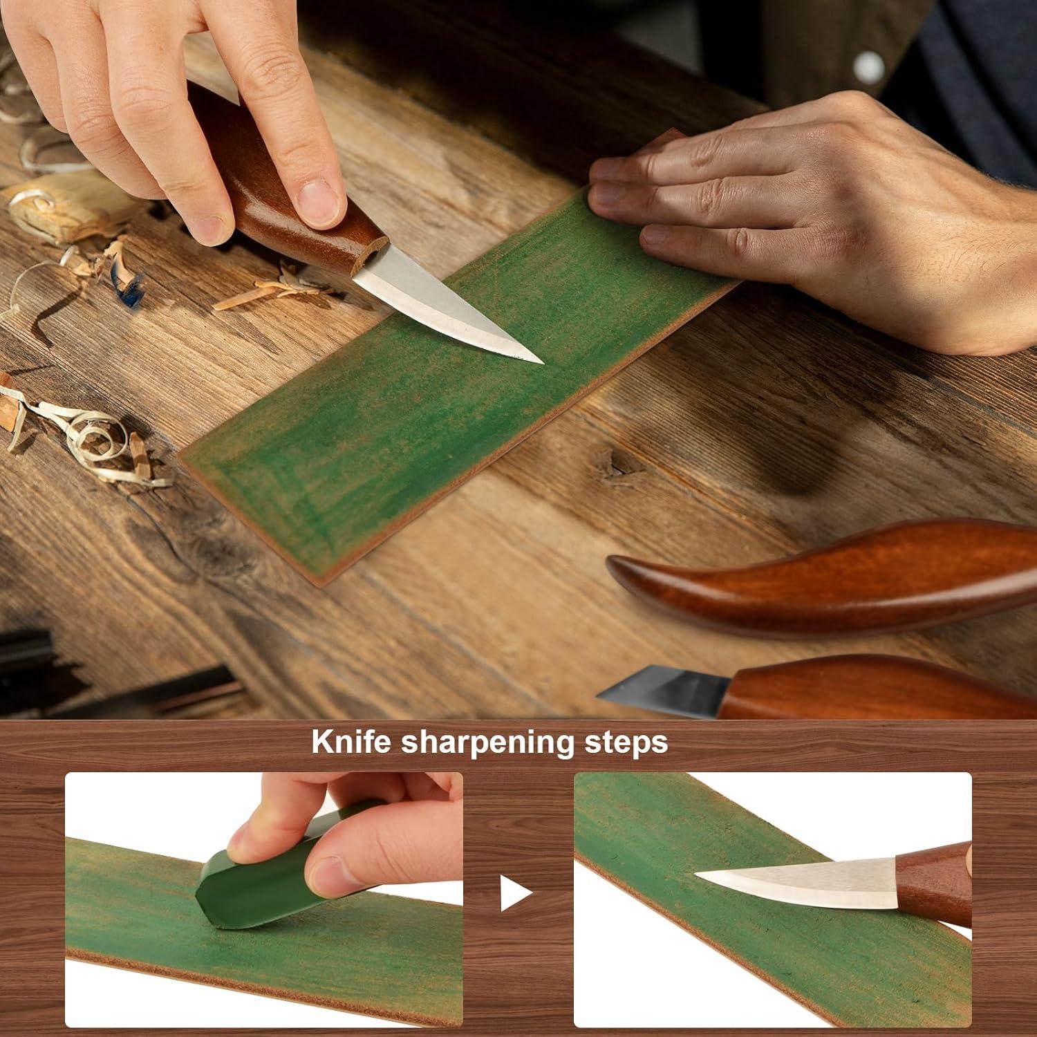 Cuchillo de Tallado Sloyd Olerqzer de Acero Alto Carbono