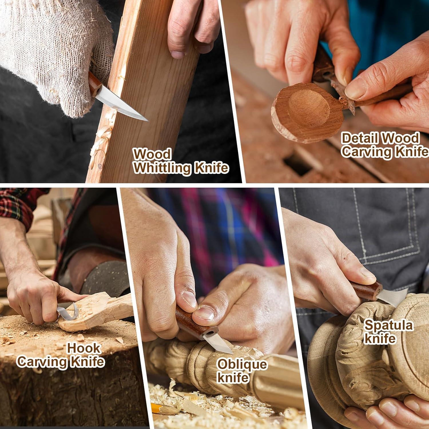 Cuchillo de Tallado Sloyd Olerqzer de Acero Alto Carbono