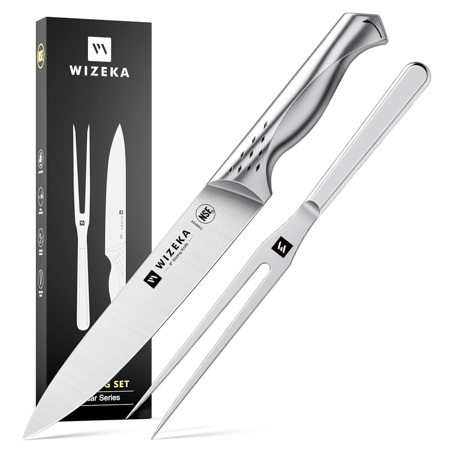 Juego de cuchillos para tallar WIZEKA 2 piezas acero inoxidable