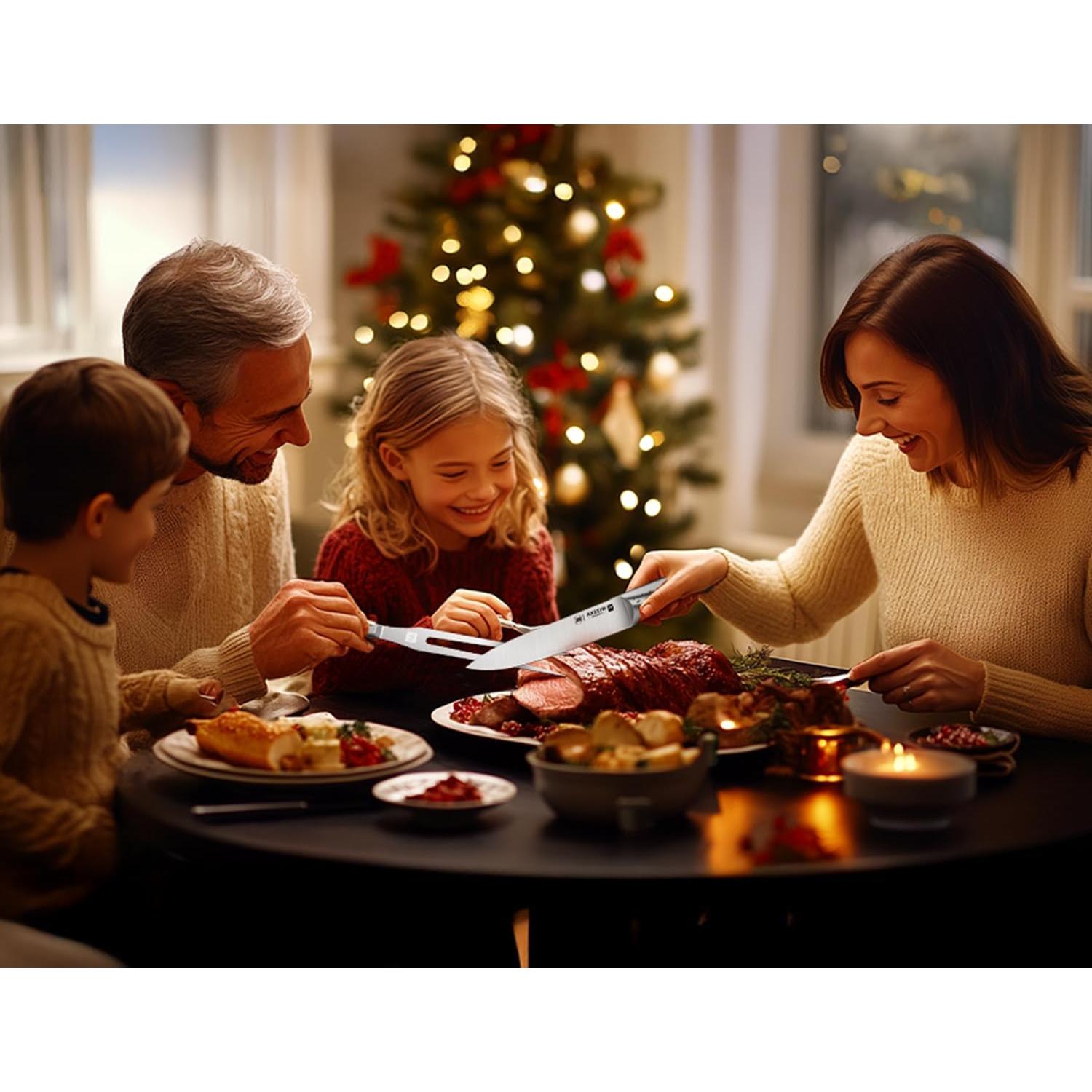 Juego de cuchillos para tallar WIZEKA 2 piezas acero inoxidable