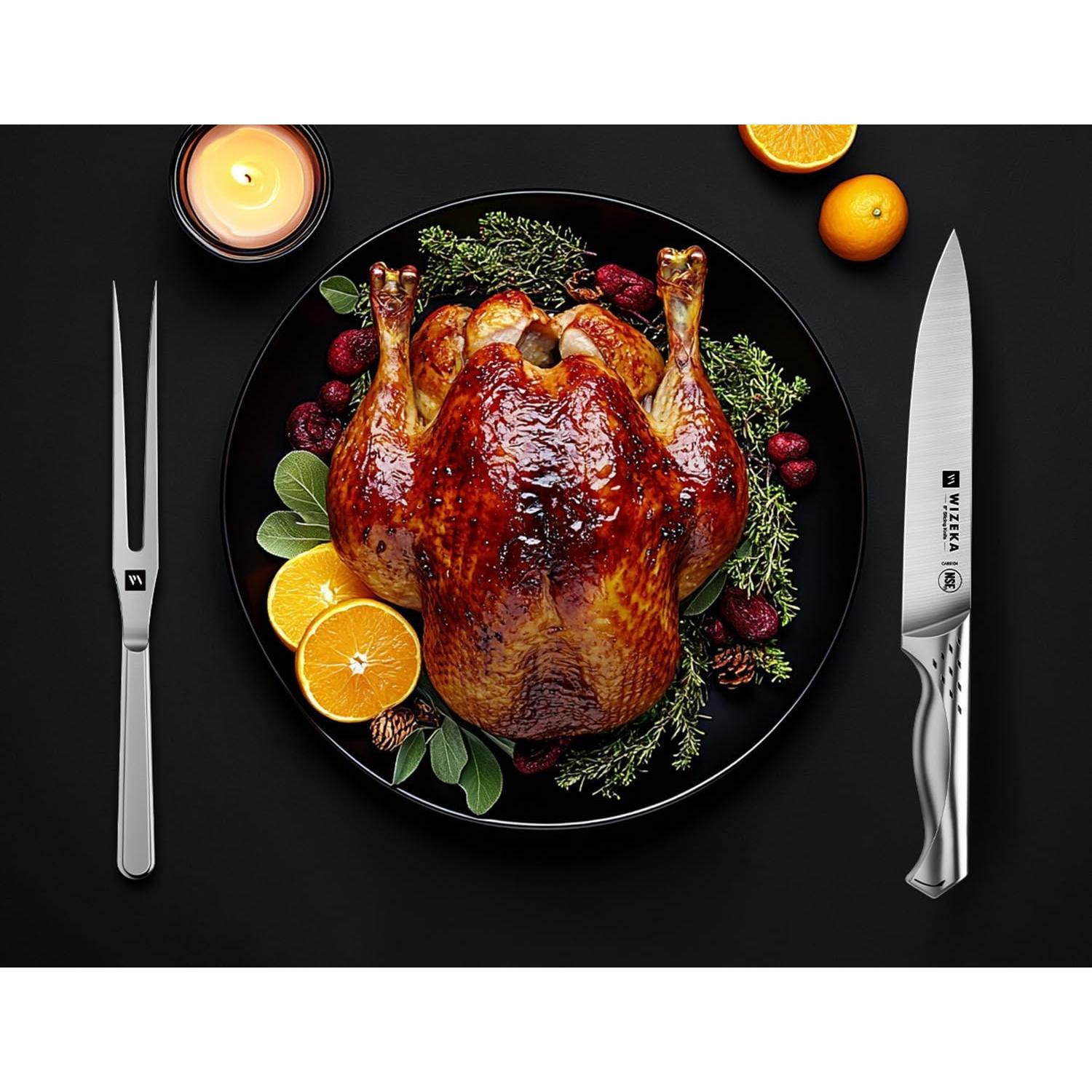 Juego de cuchillos para tallar WIZEKA 2 piezas acero inoxidable