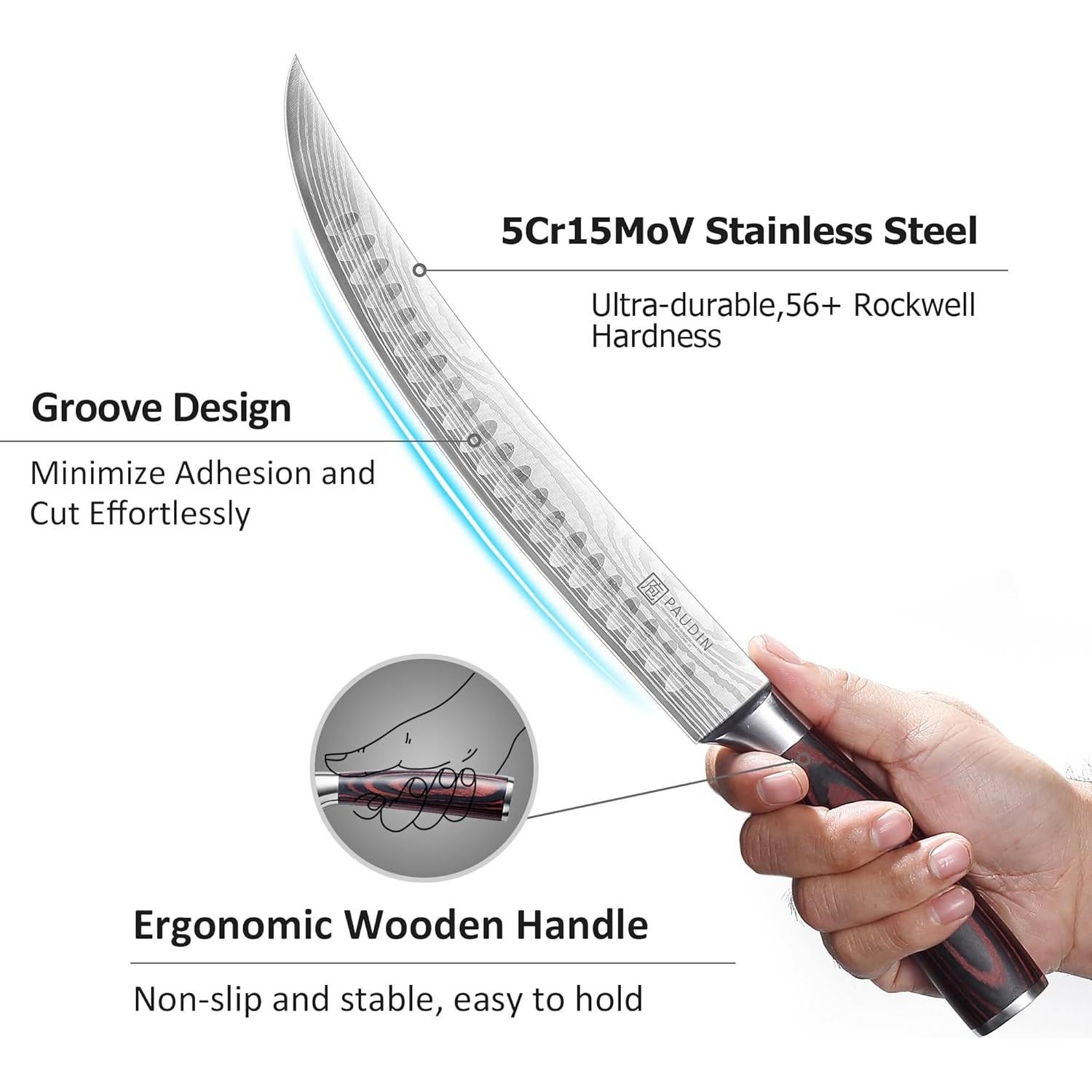 Cuchillo de Deshuese PAUDIN 10" Acero Inoxidable Alto Carbono