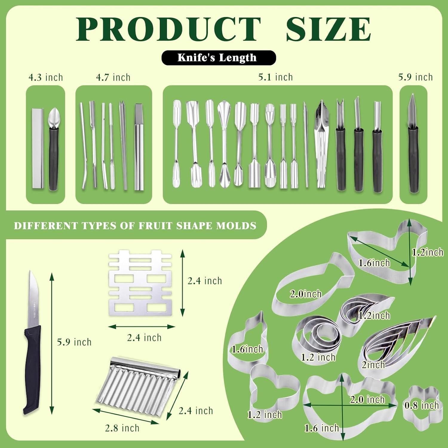 Juego de Herramientas de Tallado de Frutas Krbnk 46 Piezas