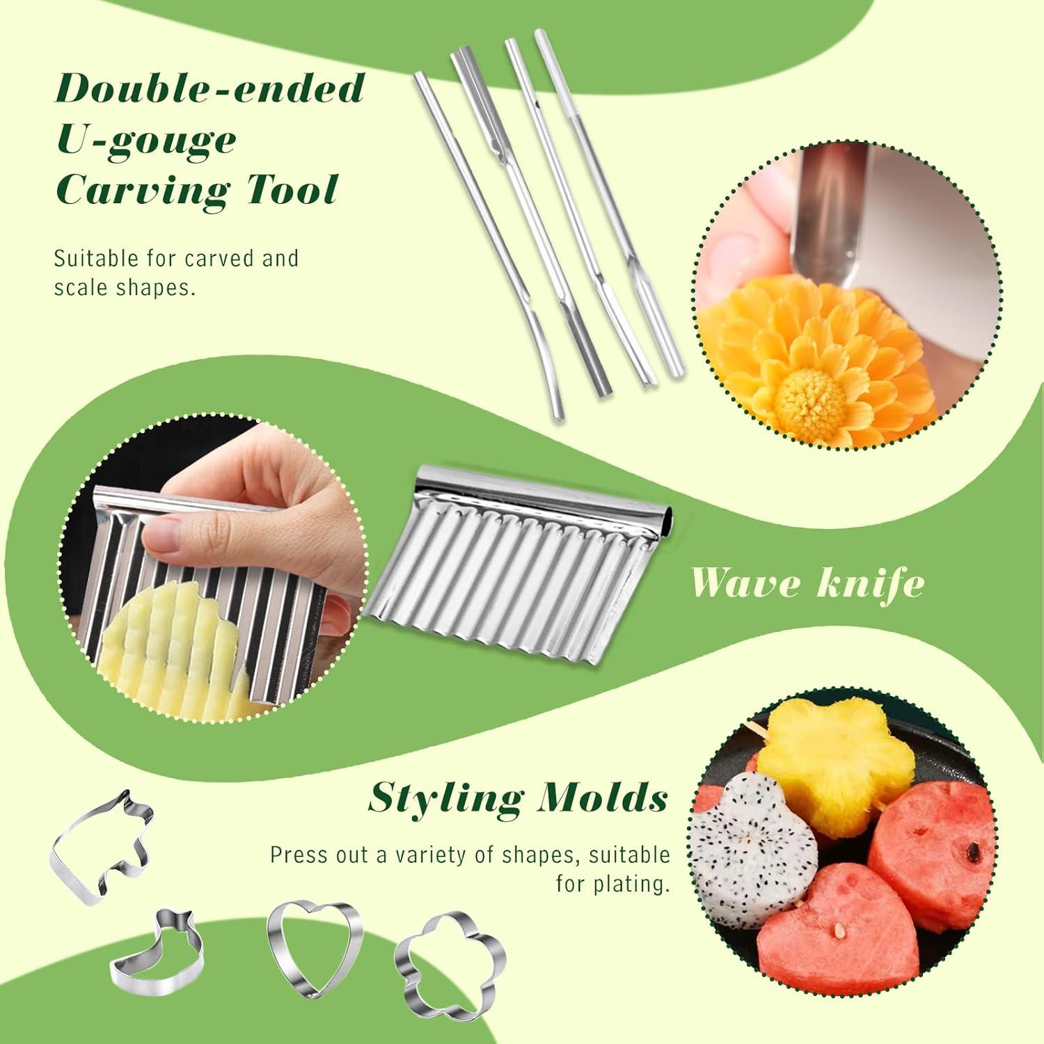 Juego de Herramientas de Tallado de Frutas Krbnk 46 Piezas