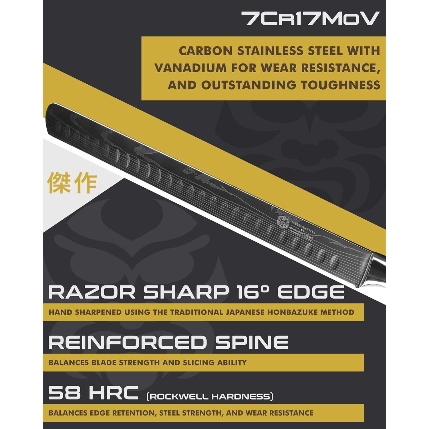 Cuchillo de Tallar KESSAKU 30 cm - Acero Inoxidable Forjado