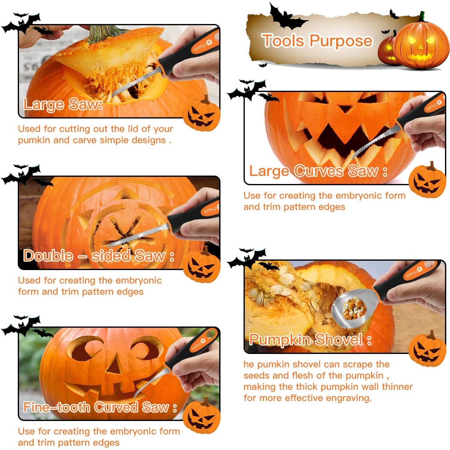 Juego de cuchillos para tallar calabazas Moocii - 10 piezas