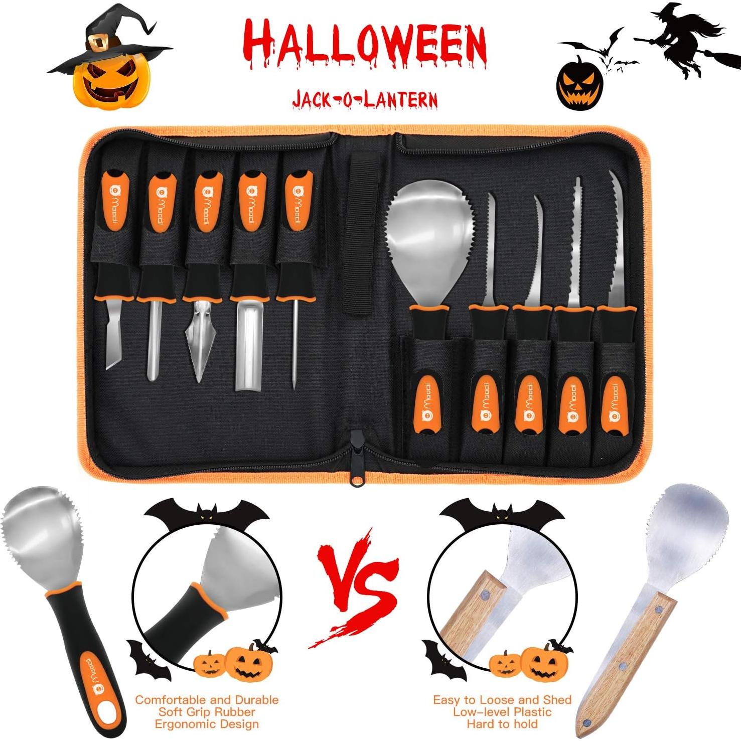 Juego de cuchillos para tallar calabazas Moocii - 10 piezas