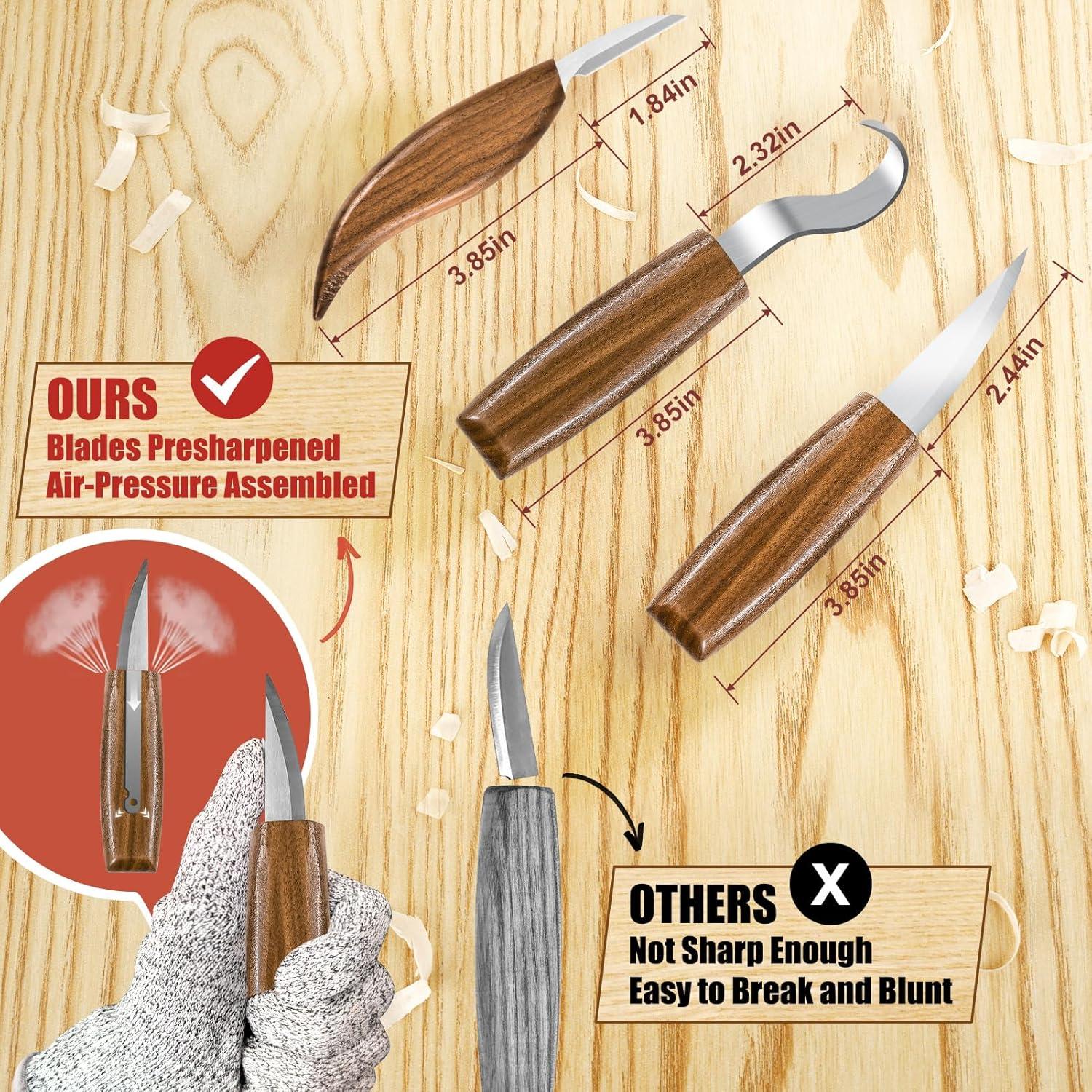 Kit de Tallado en Madera K Kernowo 17PCS con Herramientas y Guantes